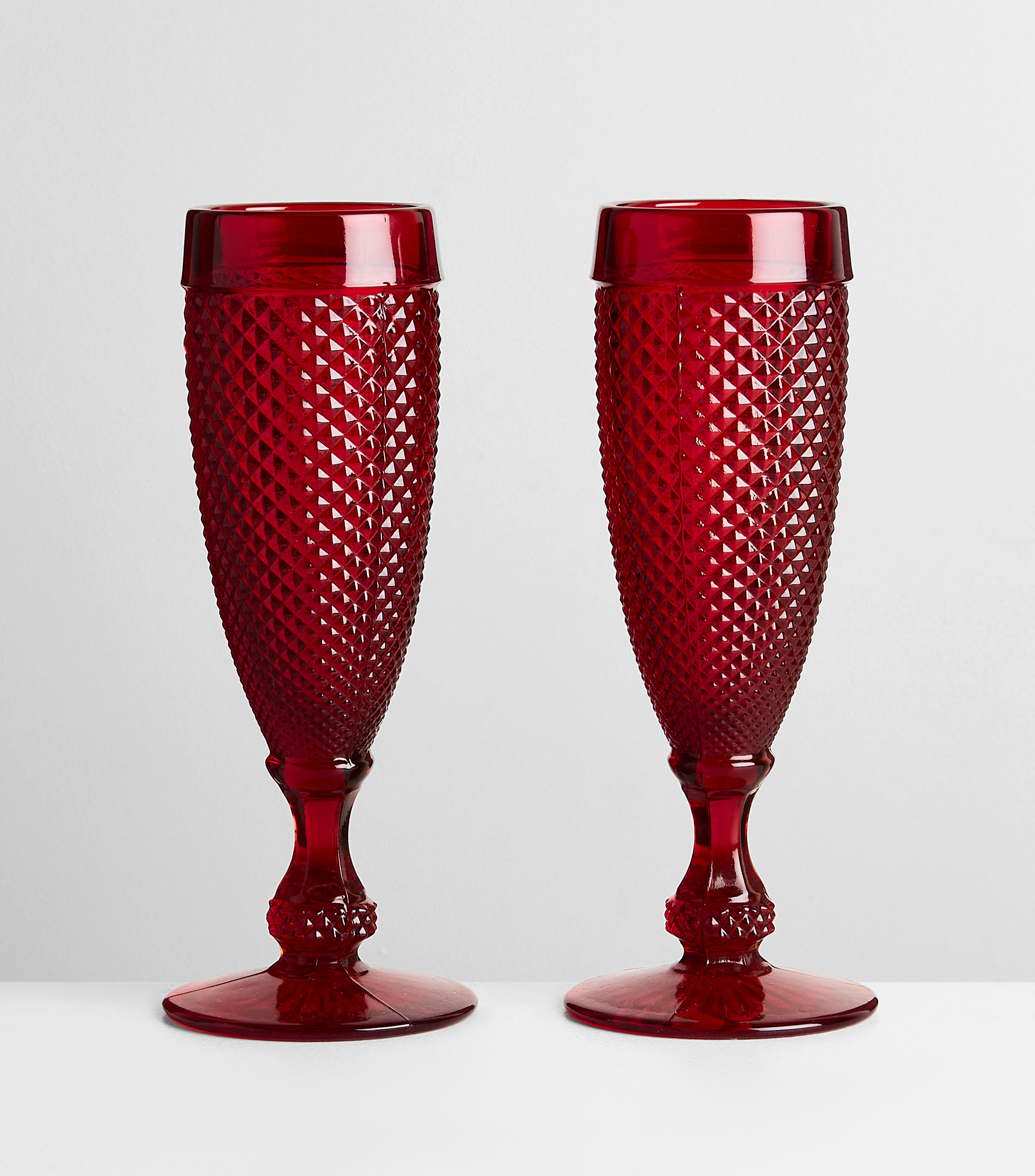 Set 4 copas de champagne flauta rojo