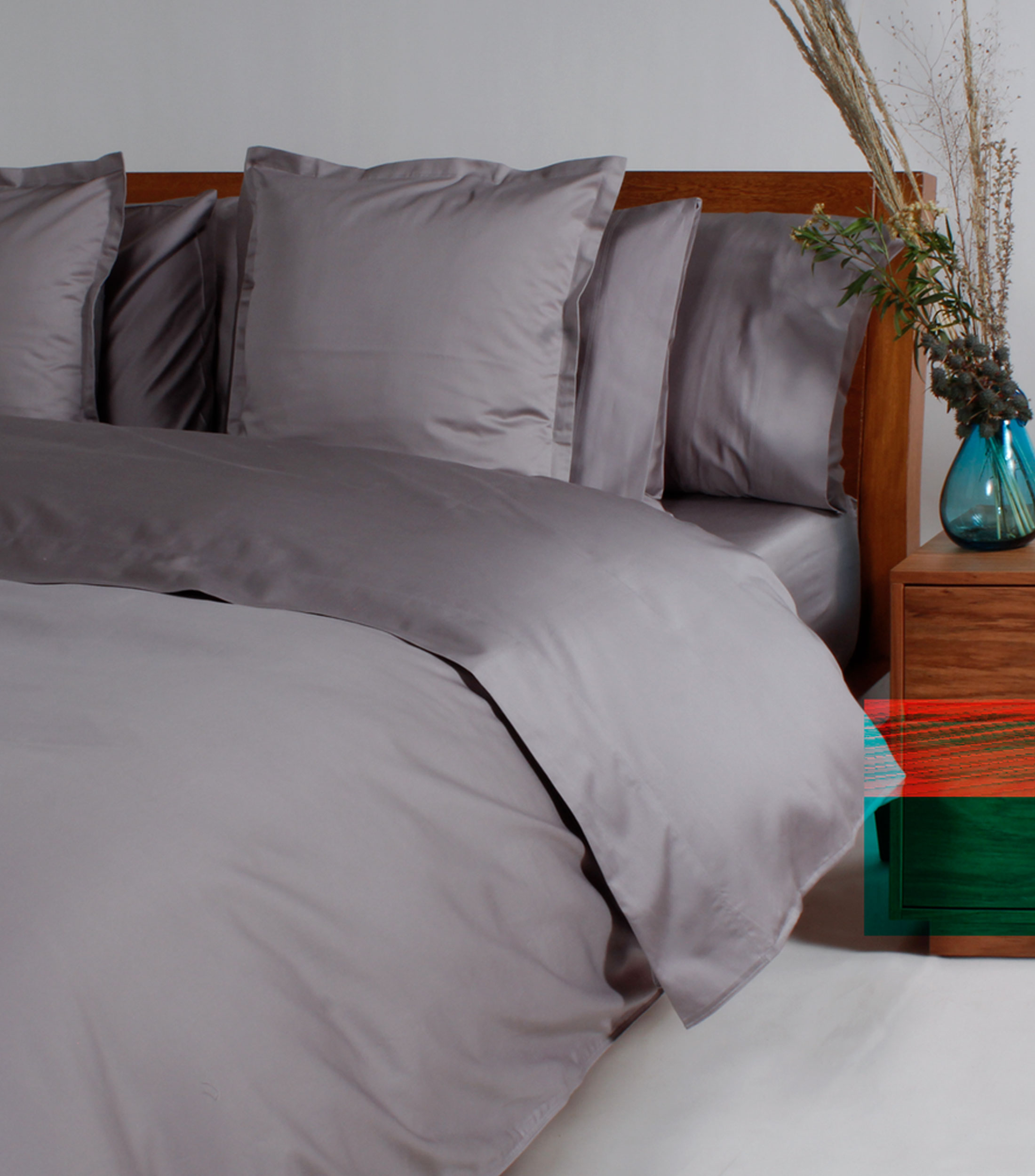 Funda para duvet matrimonial/queen size en algodón Pireo gris perla
