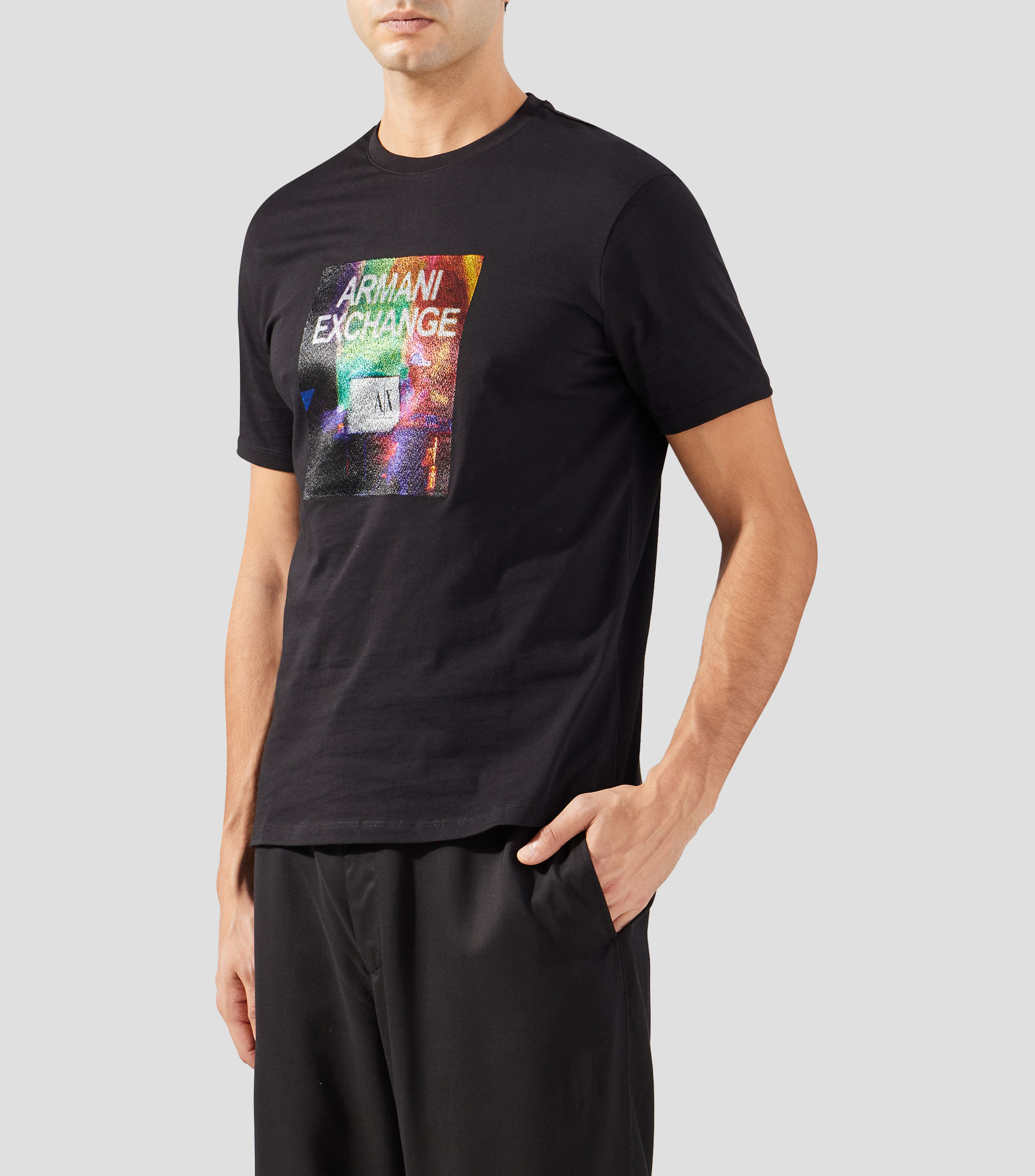 Playera cuello redondo manga corta estampada Hombre