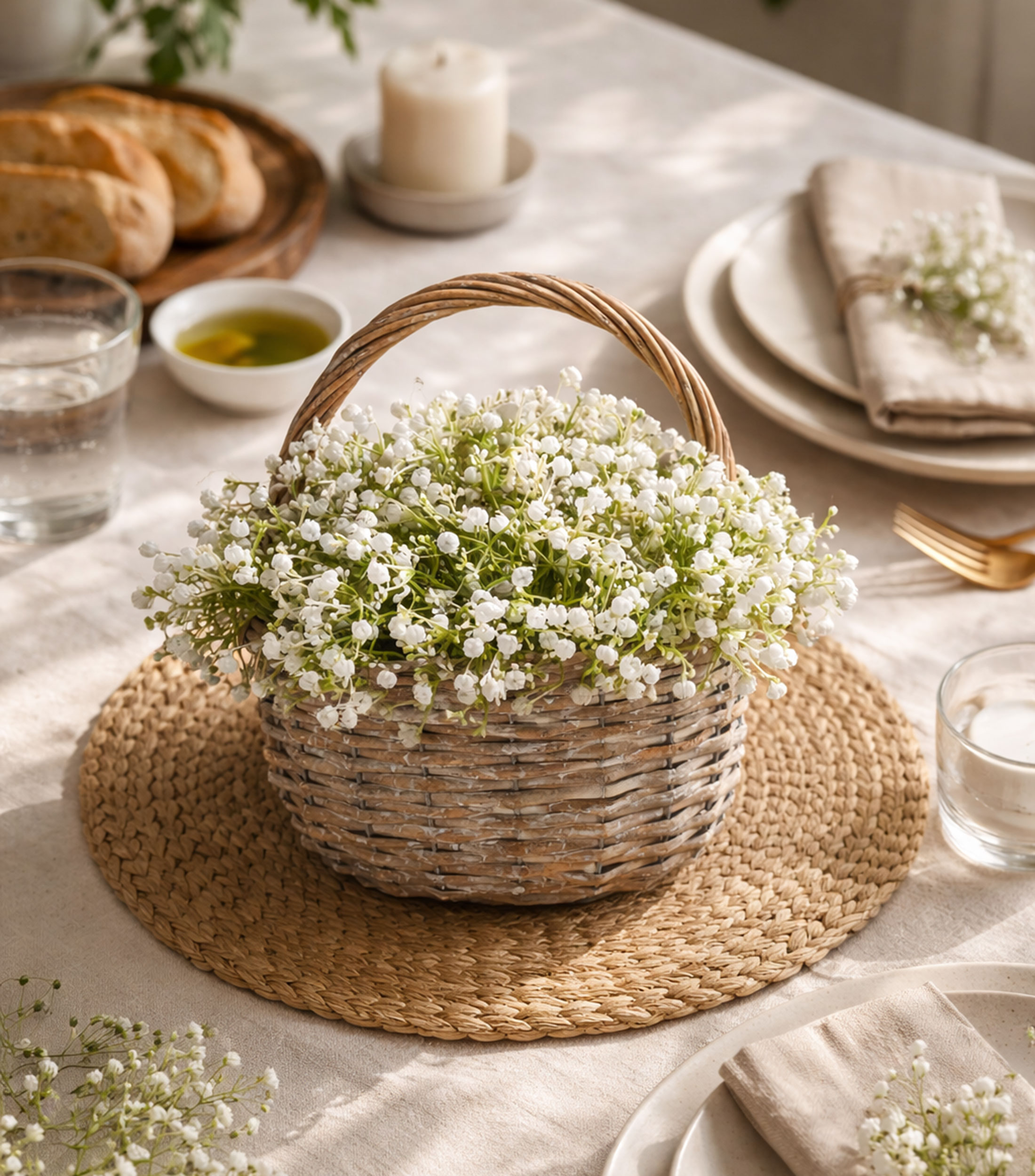 Arreglo canasta con lilys decorativas en maceta, artificial