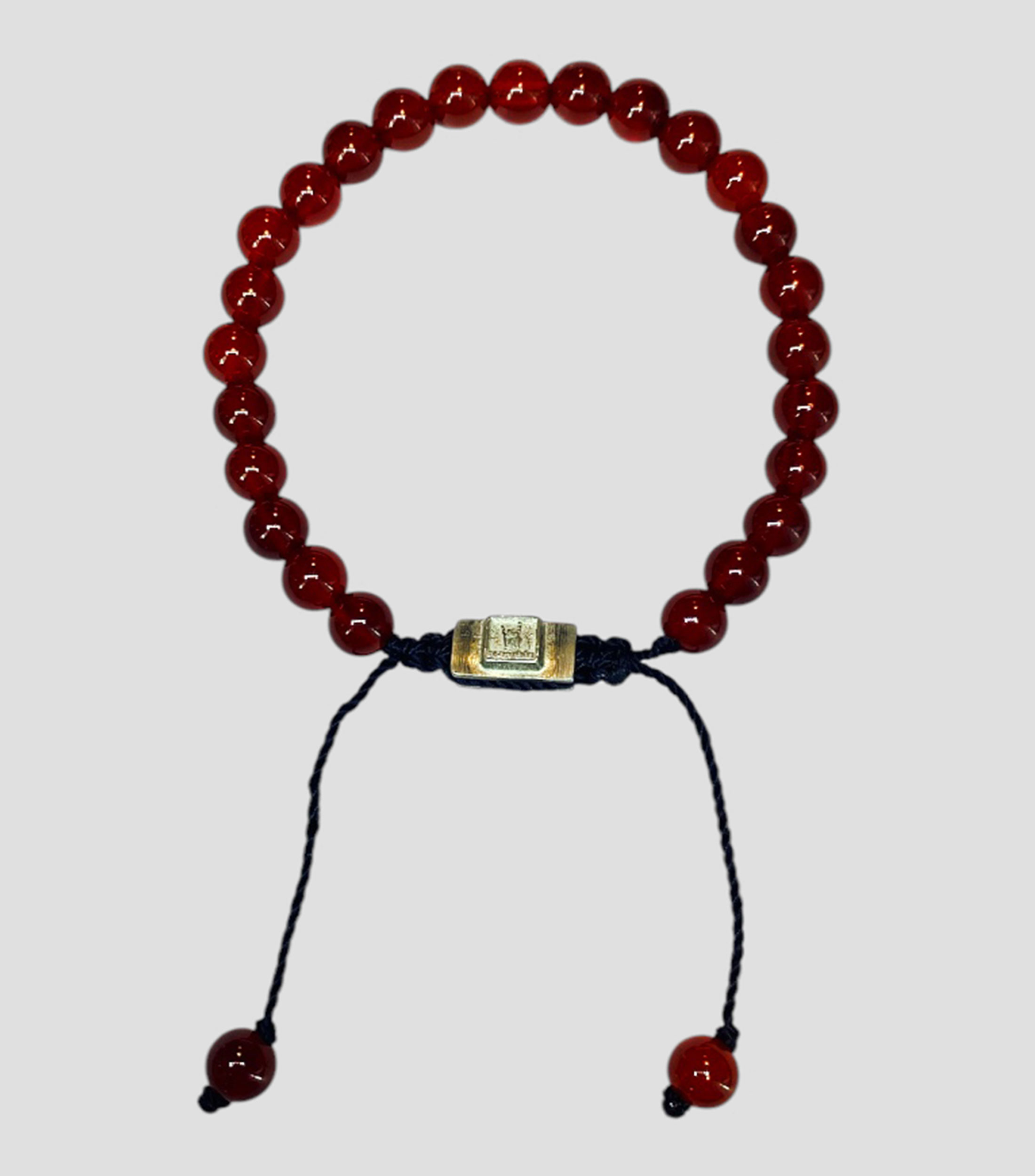 Brazalete de piedra cornalina roja Hombre