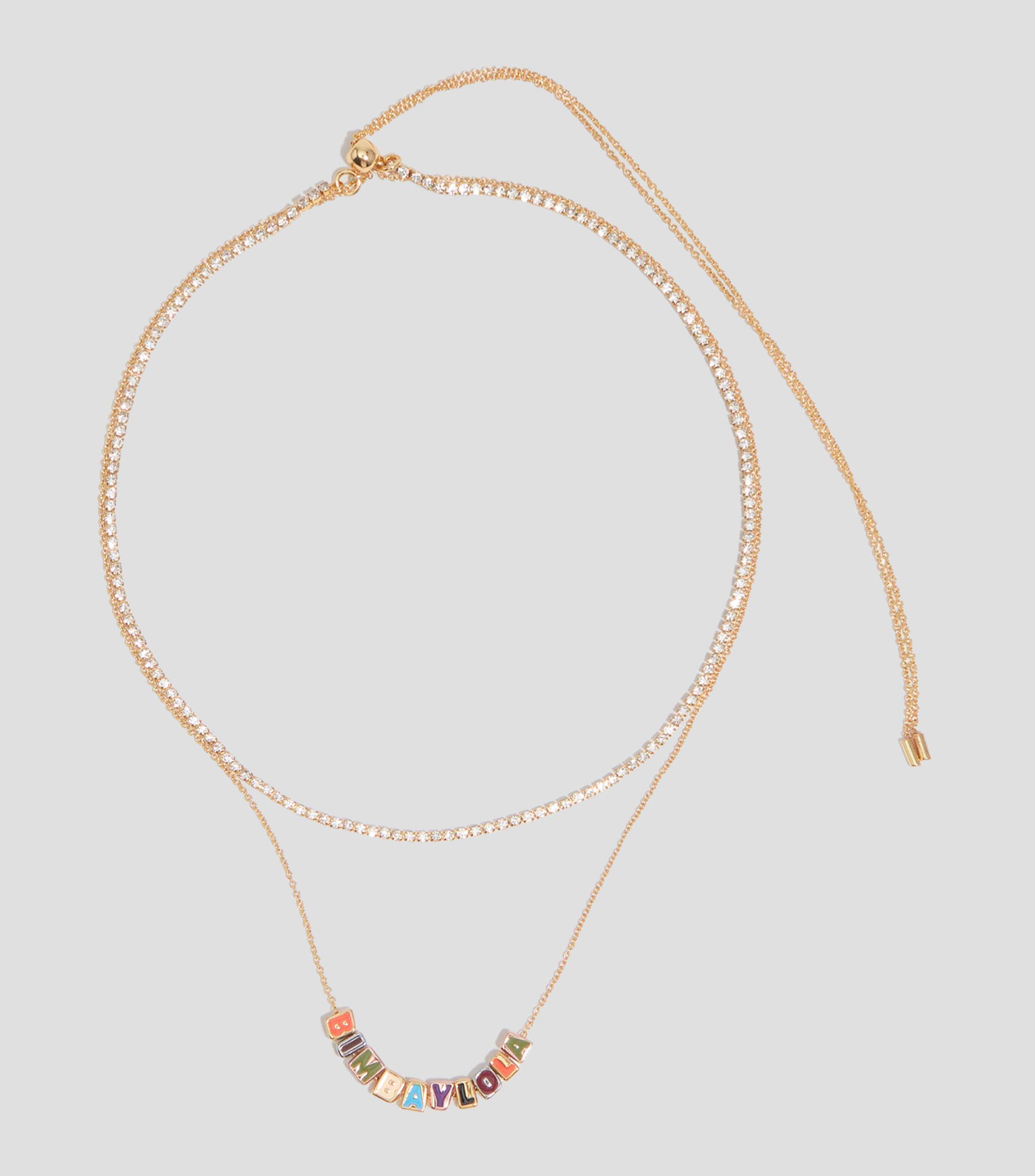 Collar doble logo dado multicolor Mujer