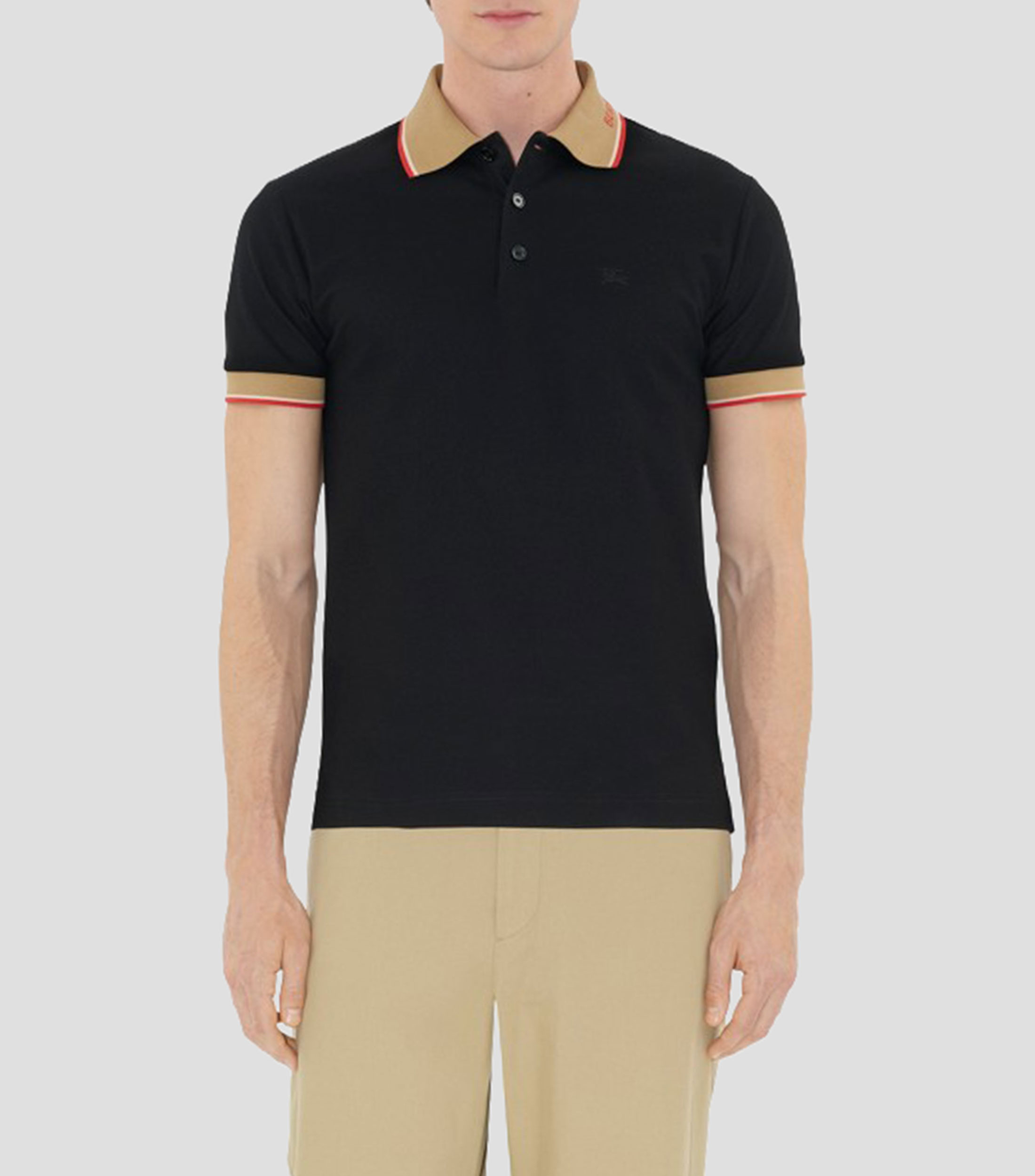 Playera tipo polo con manga corta lisa Hombre