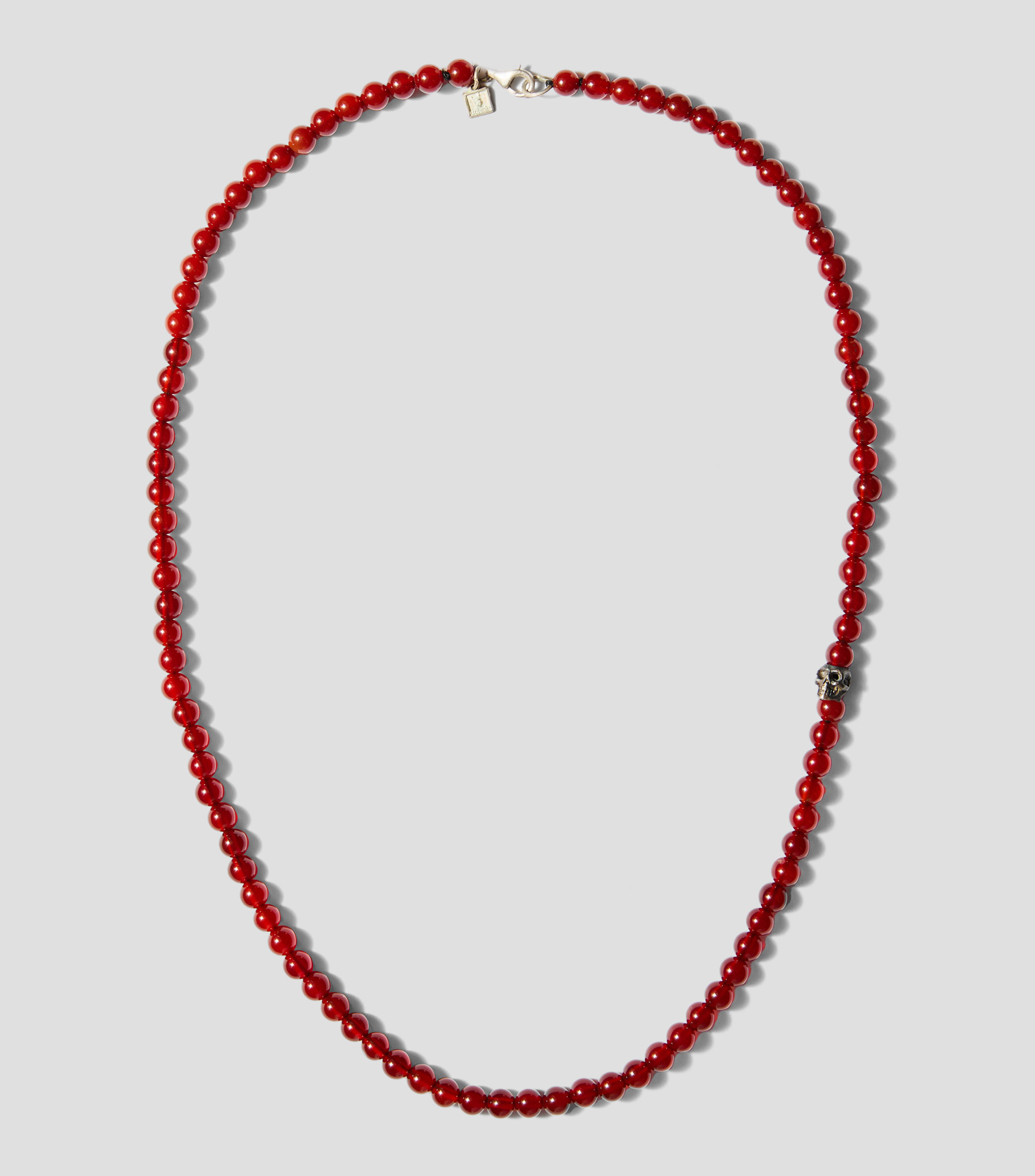 Collar con cornalinas rojas Hombre