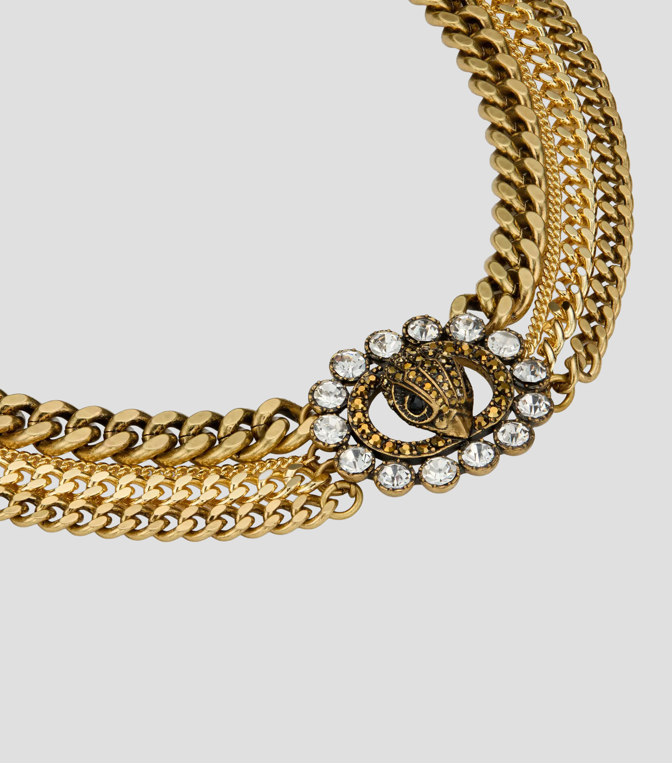 Collar cadenas Chelsea XL con cristales Mujer