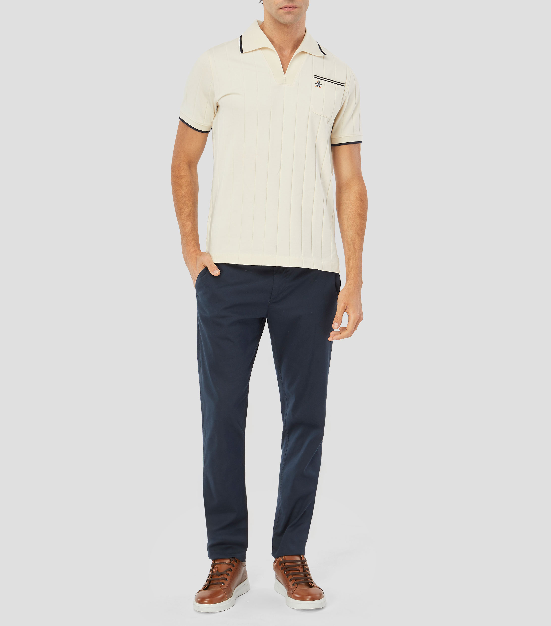 Playera tipo polo manga corta lisa Hombre