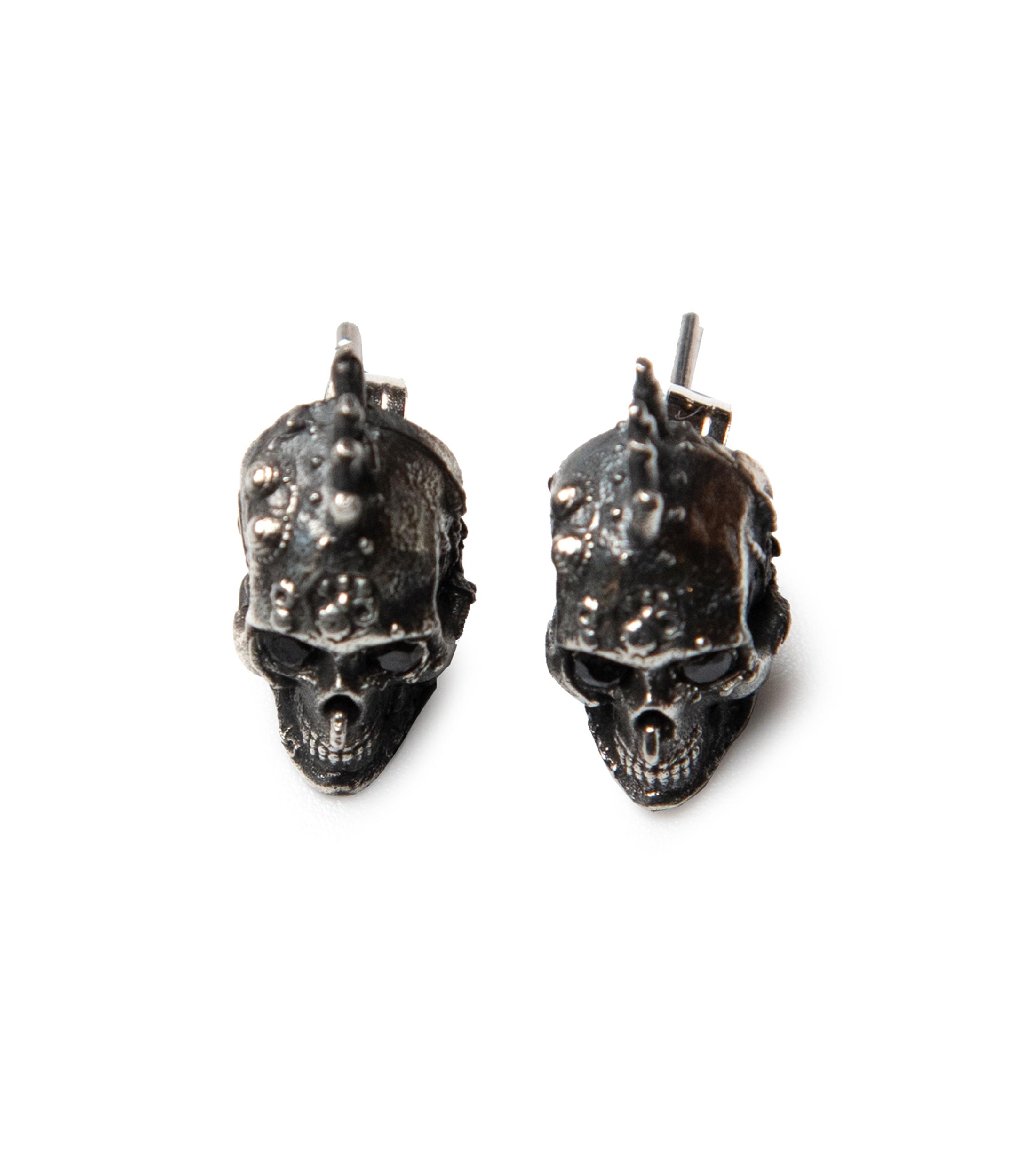Aretes en plata .925 en forma de calavera Punk Skull Hombre