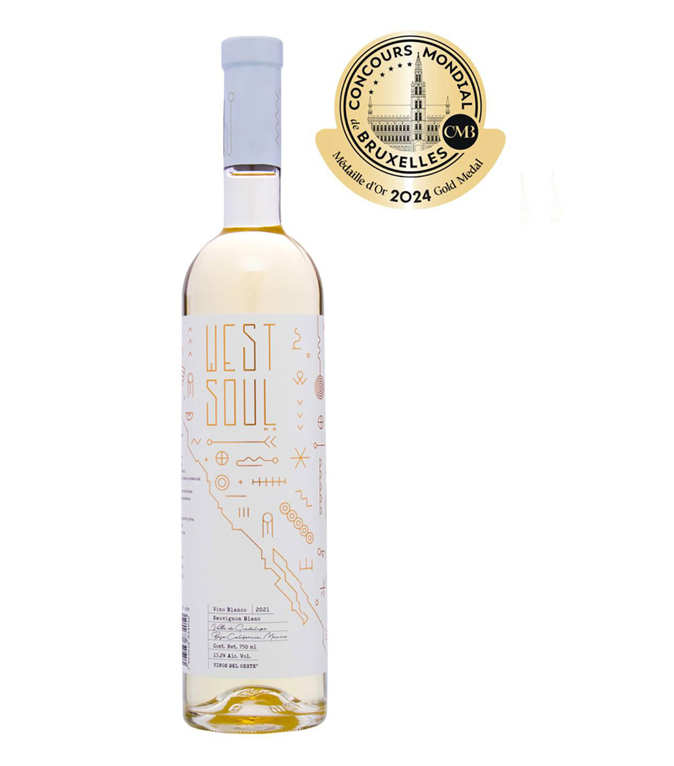 Vino blanco Sauvignon blanc West Soul, México, 750 ml