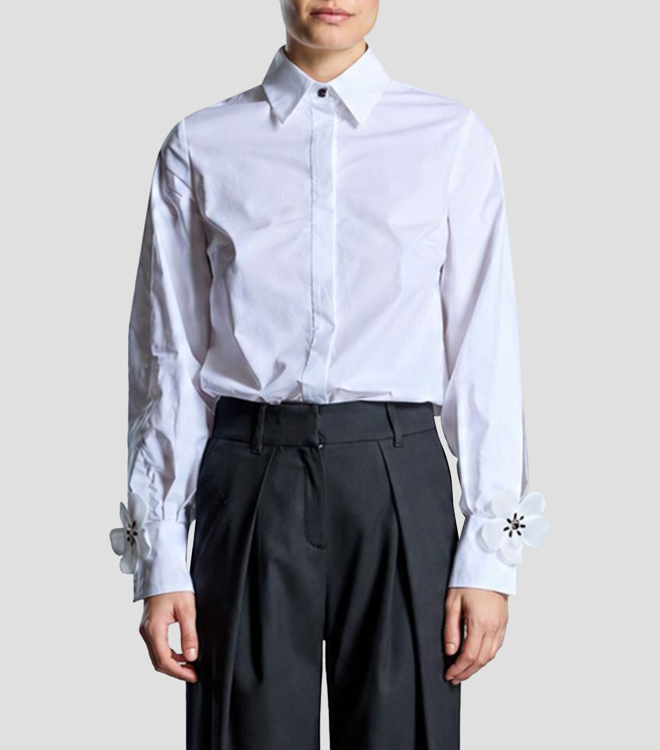 Camisa lisa manga larga Mujer