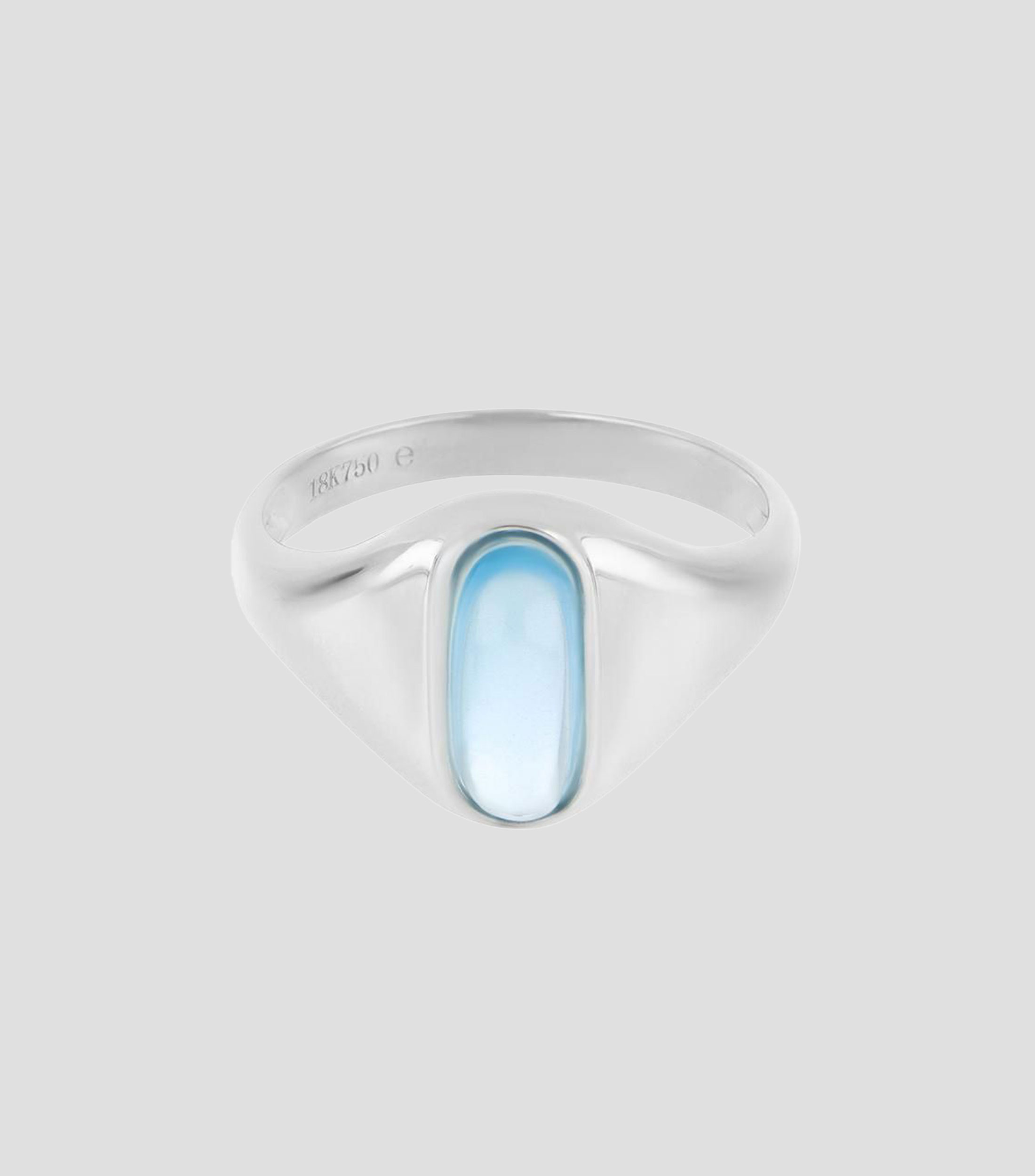 Anillo en oro blanco de 18 kilates con topacio Mujer