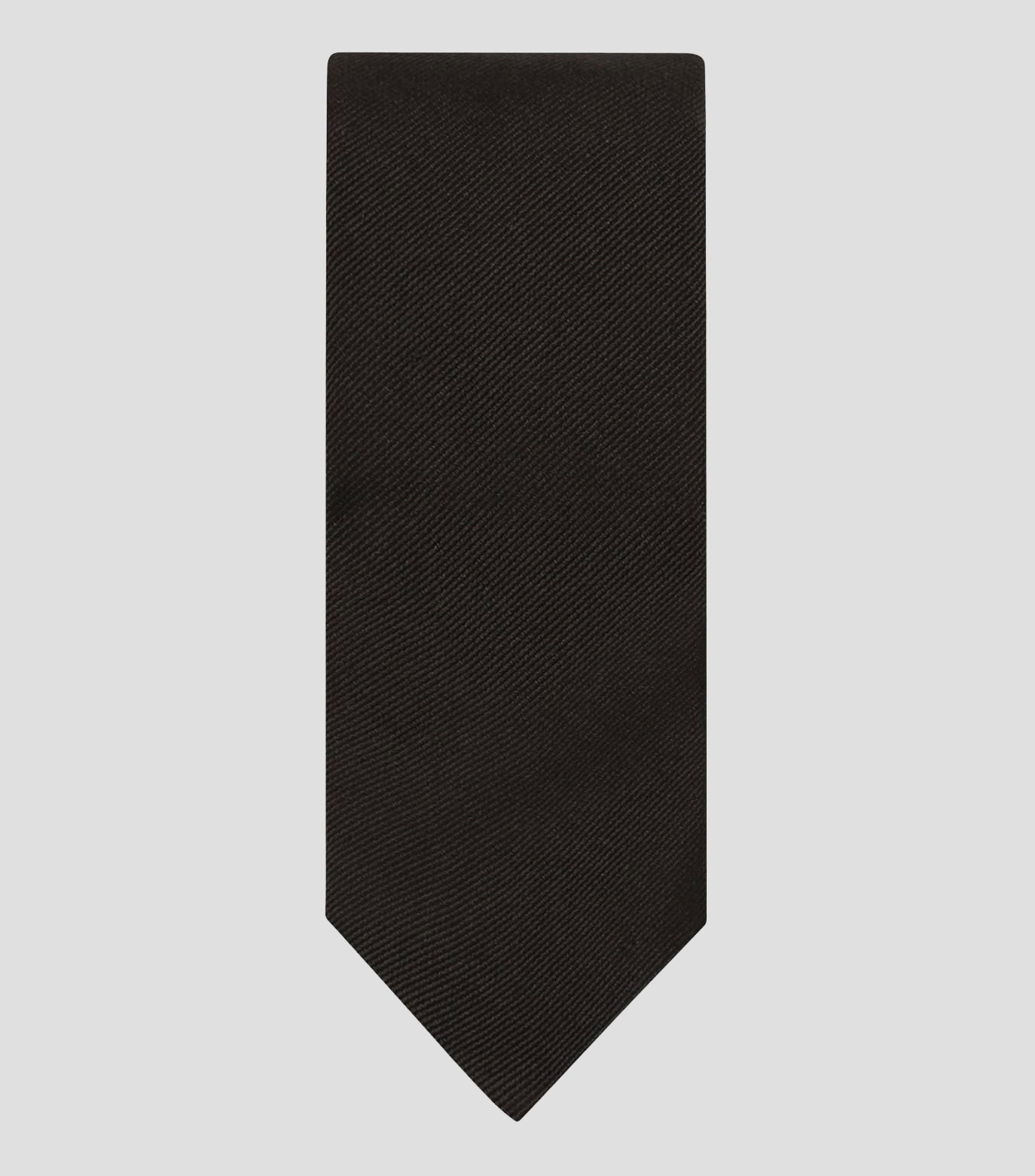 Corbata ancha en seda negra lisa Martini