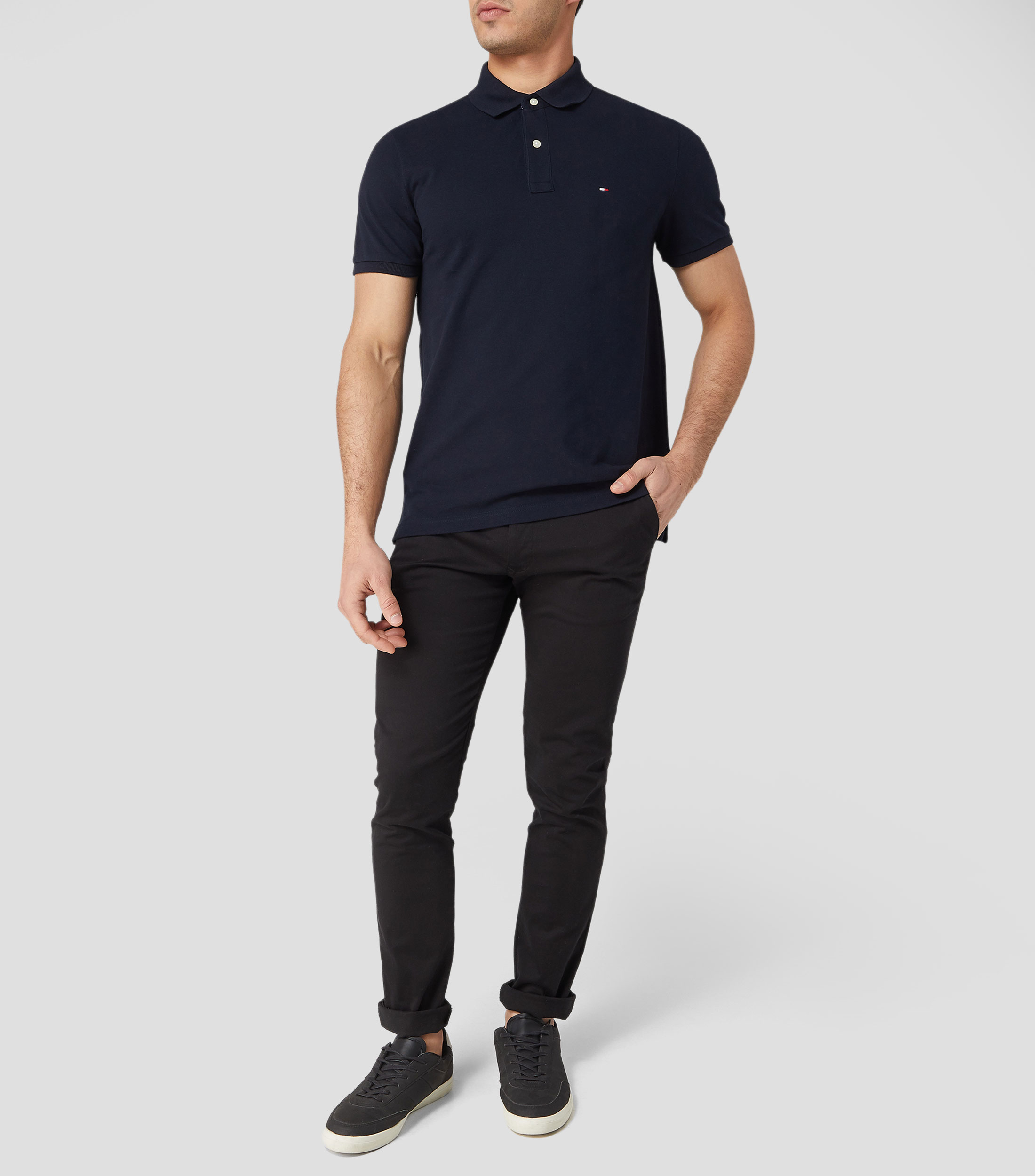 Playera tipo polo manga corta lisa Hombre