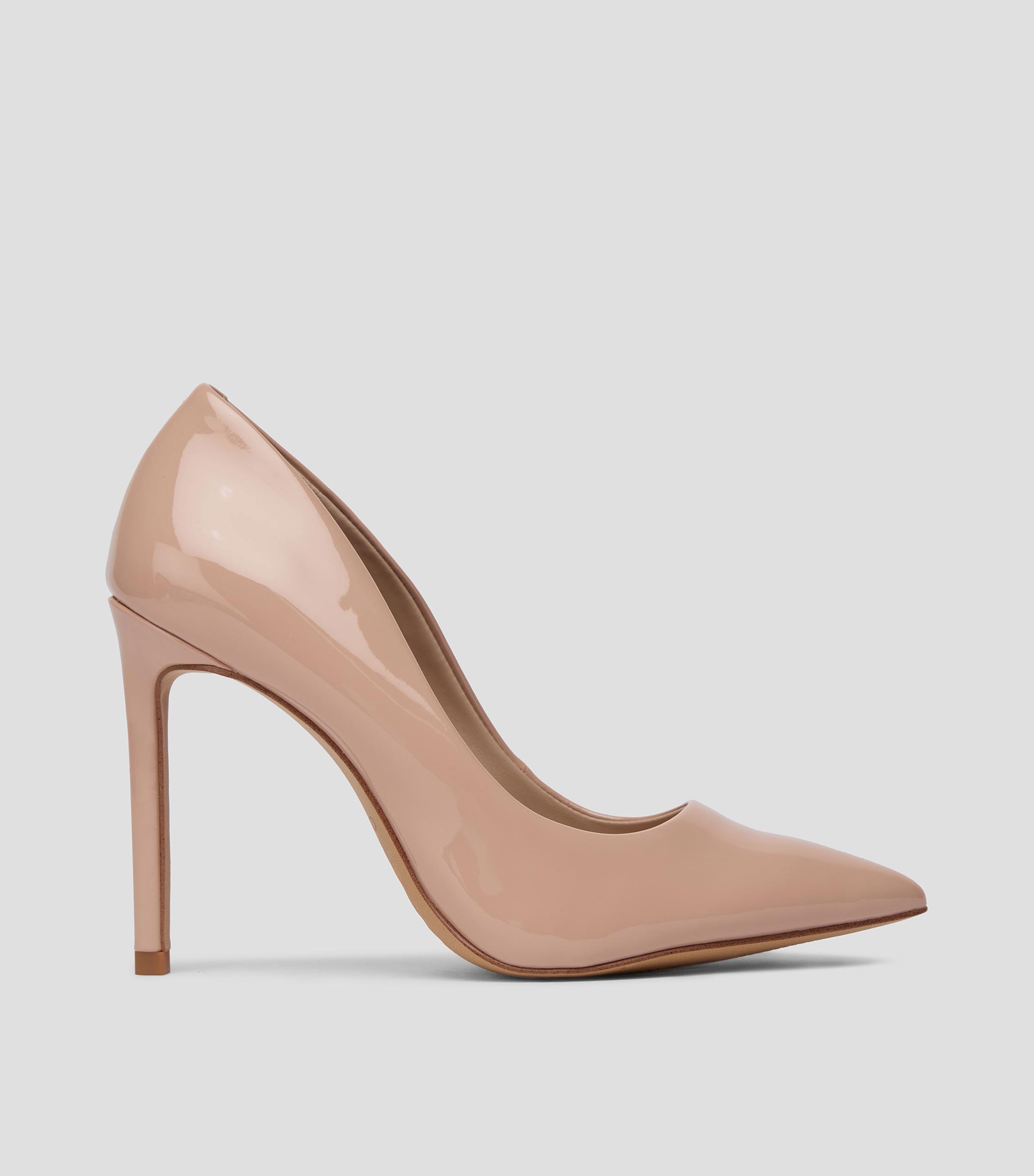 Zapatillas pump con tacon alto de aguja y charol Mujer