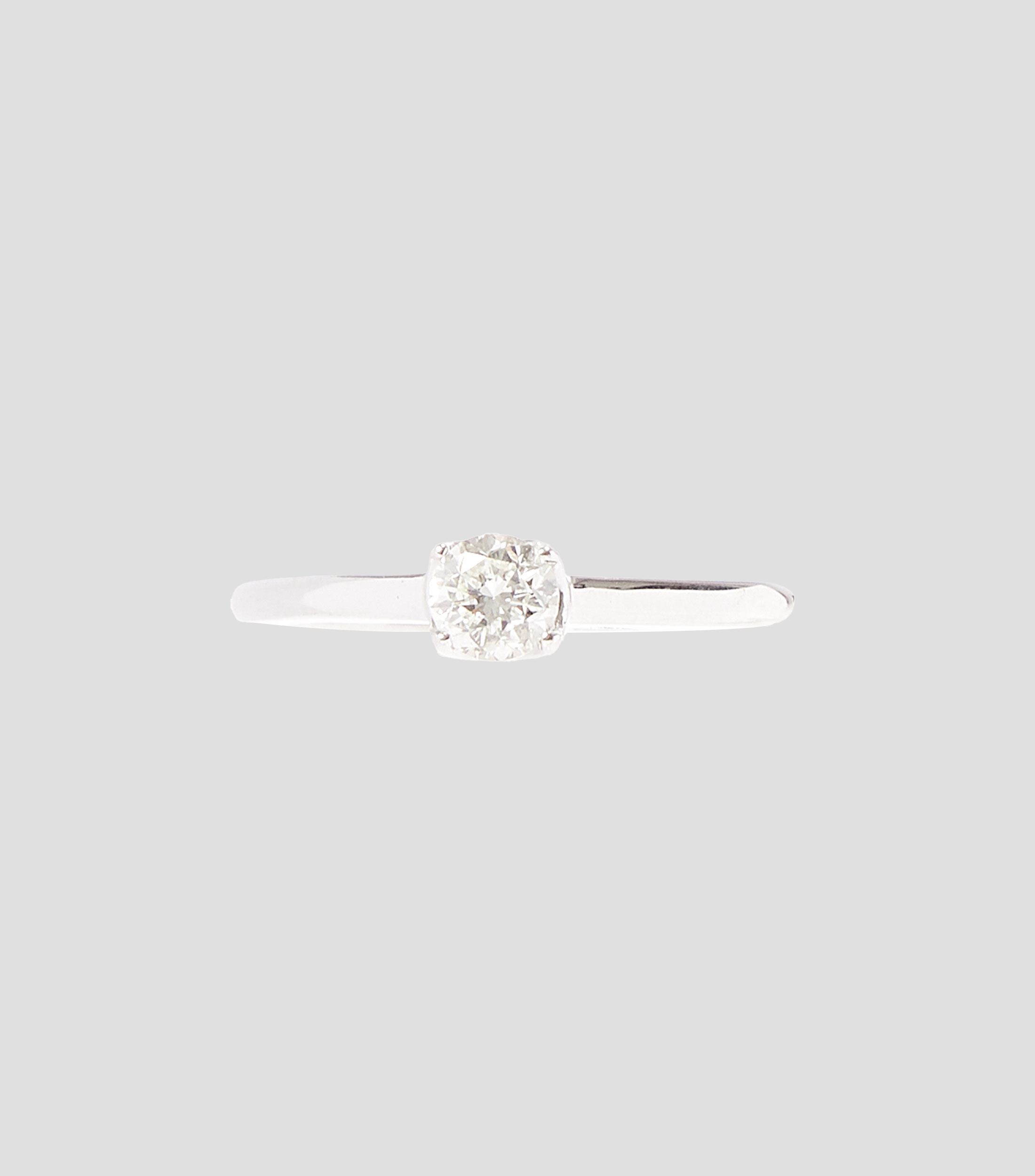 Anillo solitario en oro blanco de 14 kilates con diamante Mujer