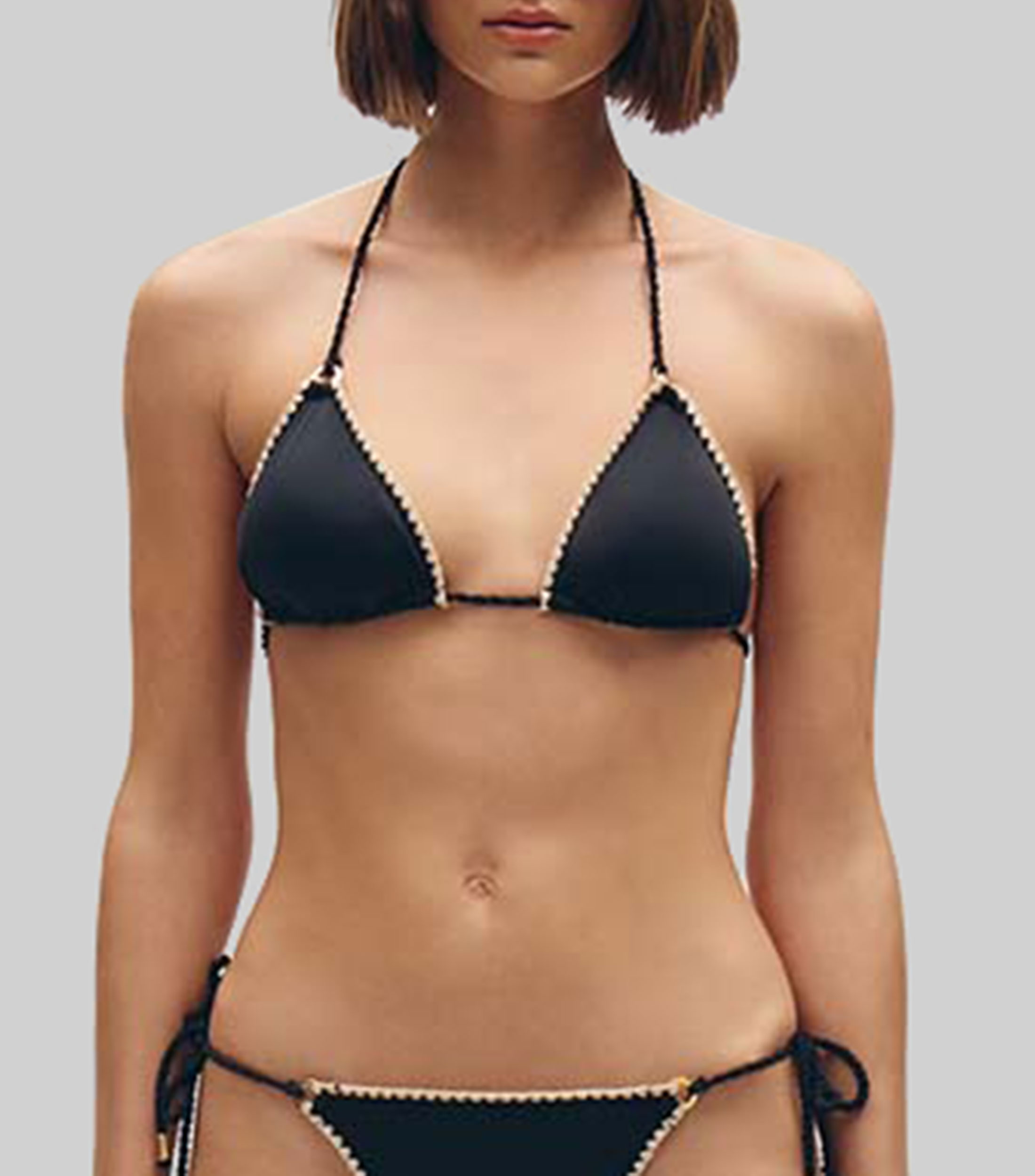 Bikini Top con Pespunte Decorativo Mujer