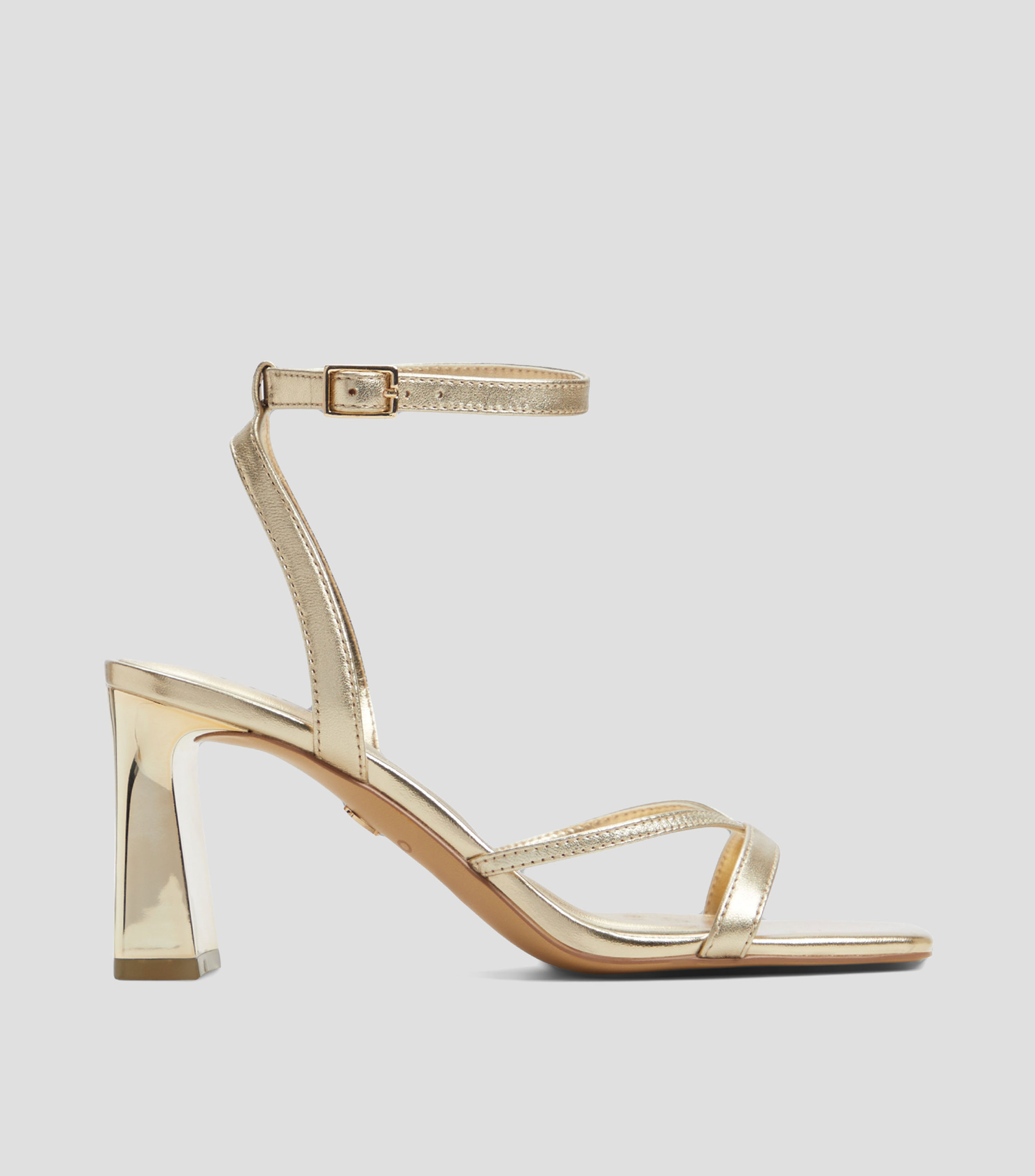 Sandalias con Pulsera Tacon Medio Cuadrado con Tiras Mujer