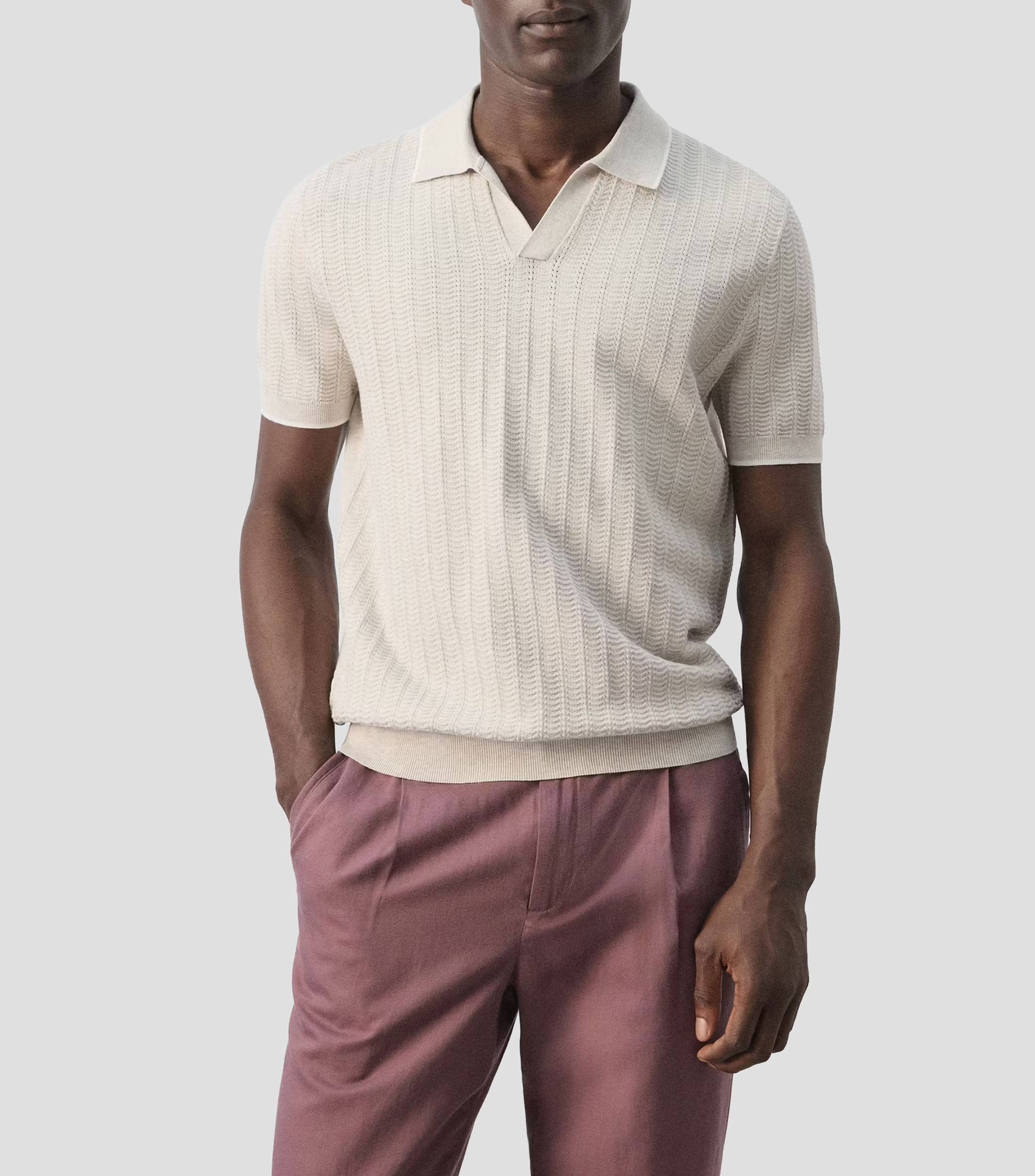 Playera polo manga corta lisa Hombre