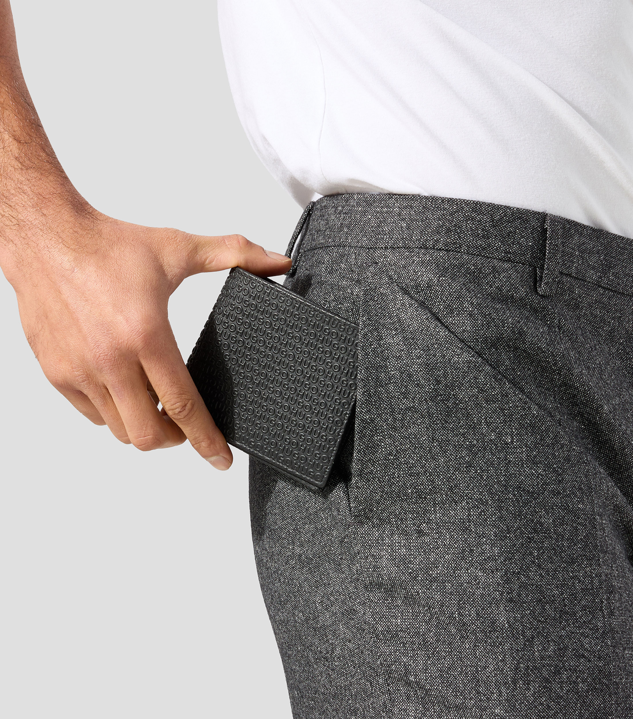 Cartera bifold en piel vacuna con monogram Hombre