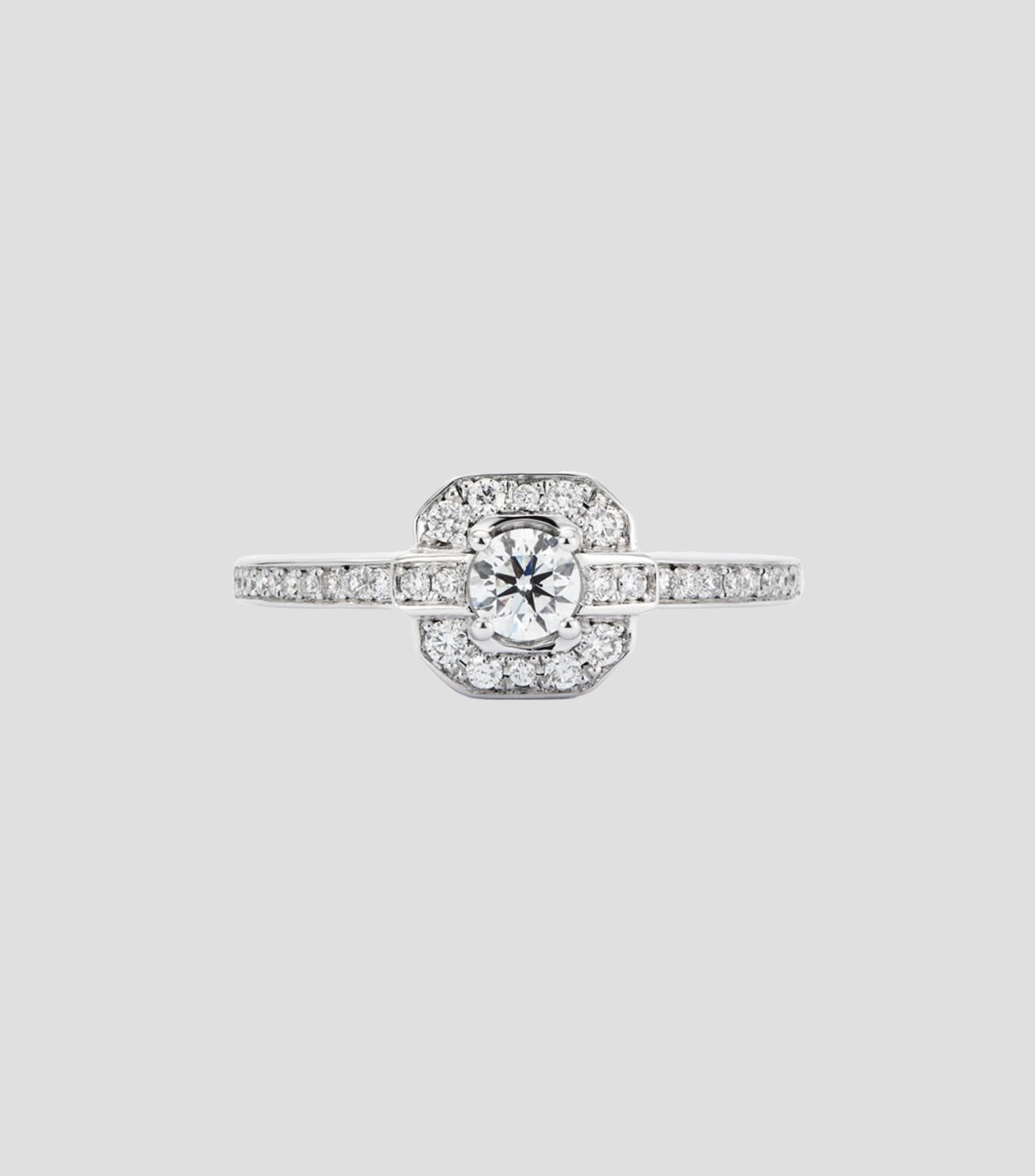 Anillo en Oro blanco de 18 Kilates con diamantes Mujer