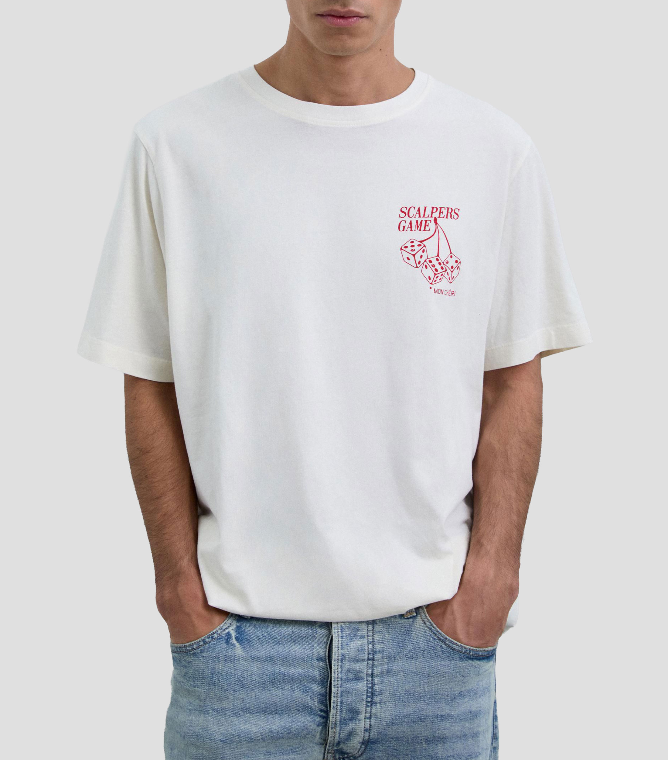 Playera de cuello redondo con manga corta estampada Hombre