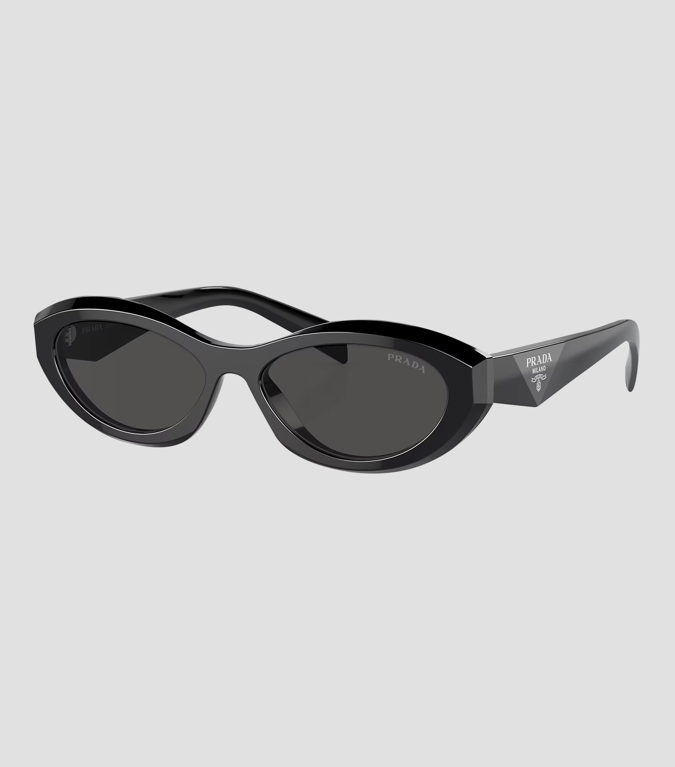 Lentes de sol ovalados negros Mujer