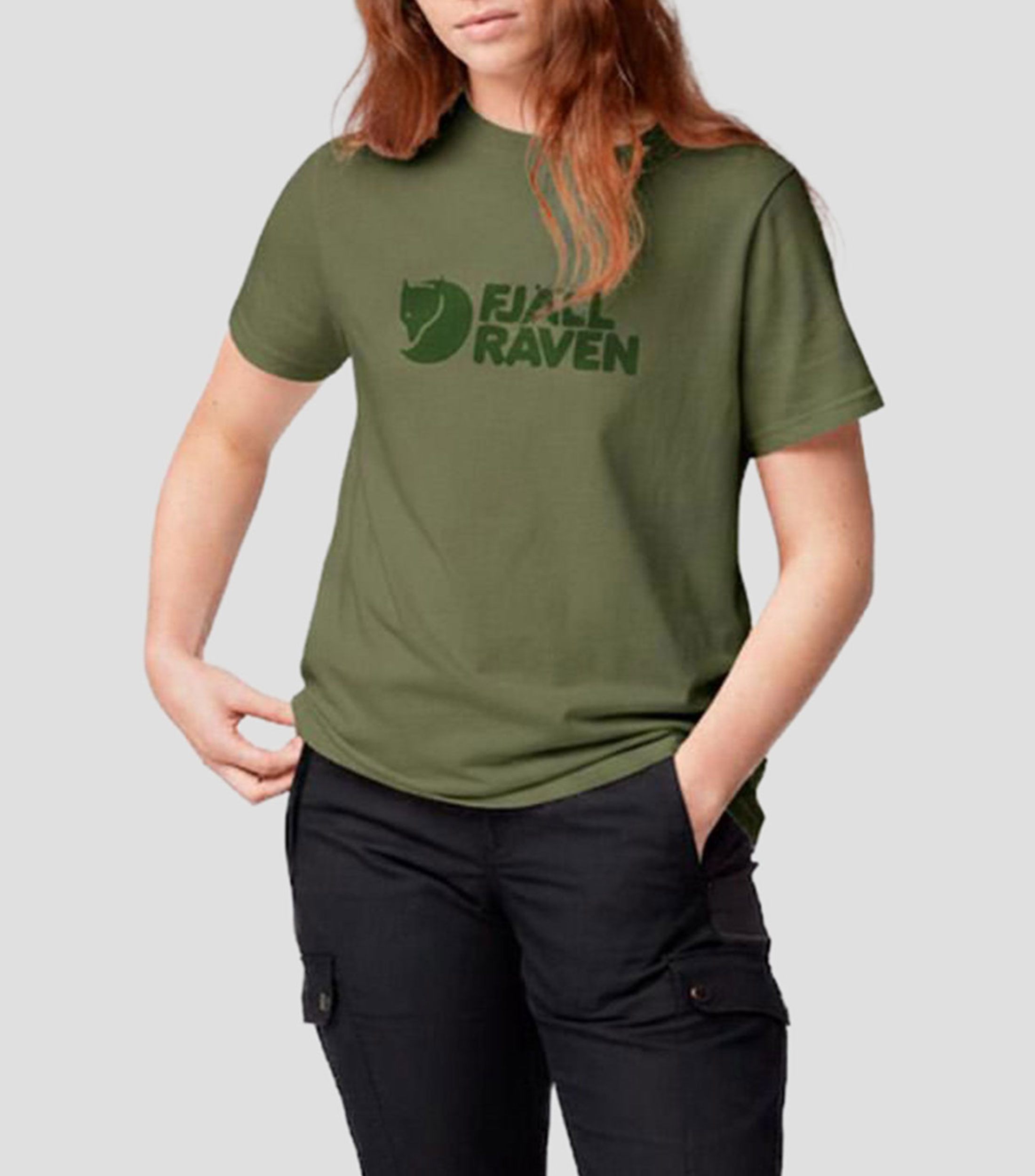Playera para senderismo de cuello redondo con manga corta estampada Mujer