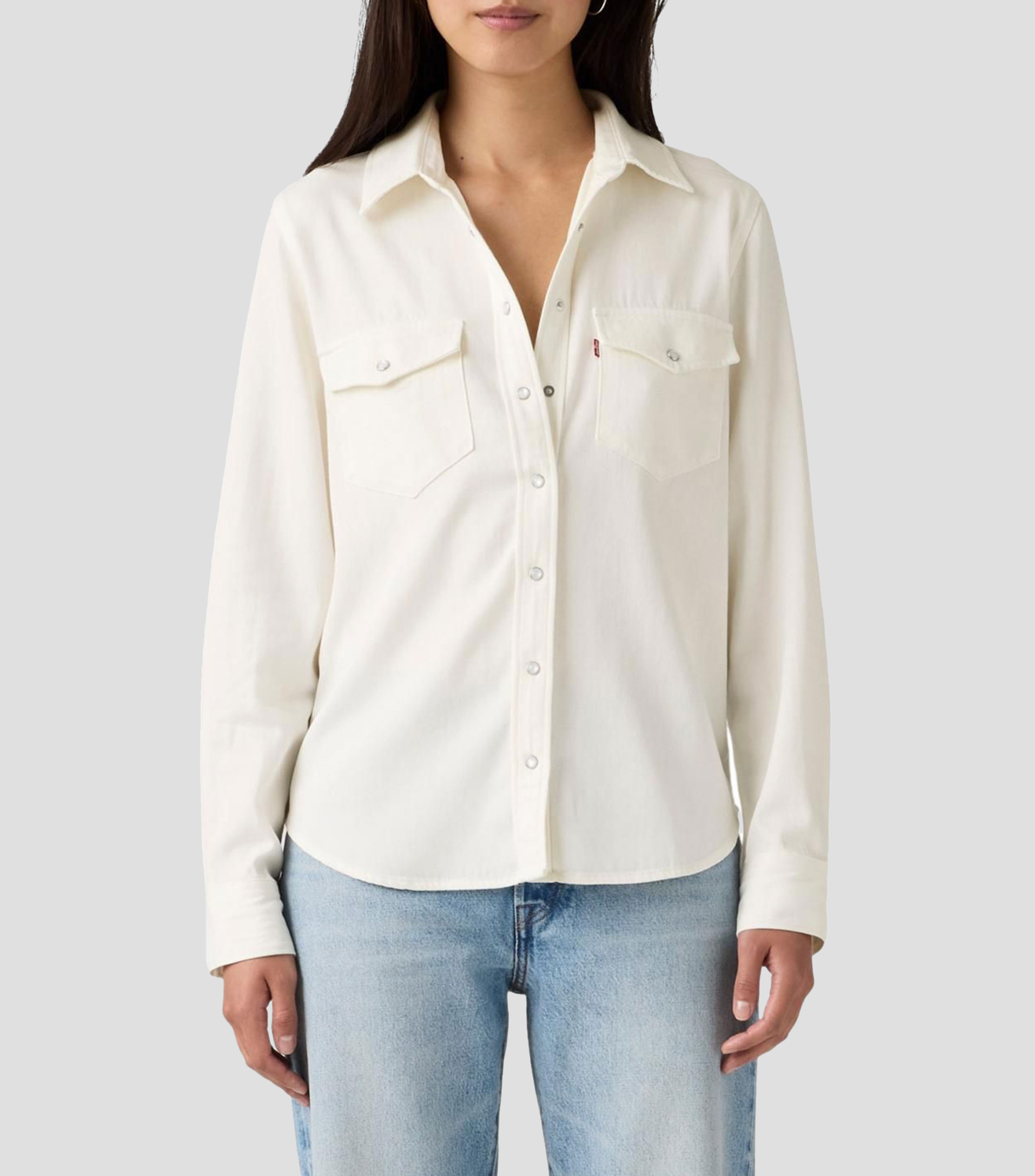 Camisa lisa con manga larga Mujer