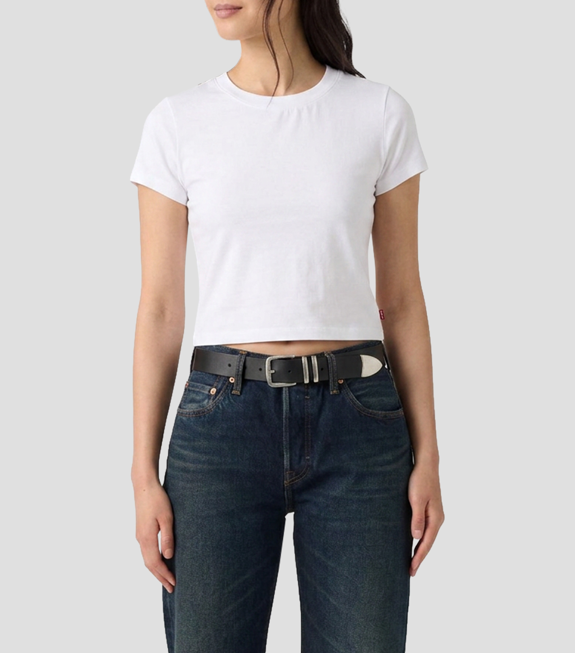 Playera cuello redondo manga corta lisa Mujer