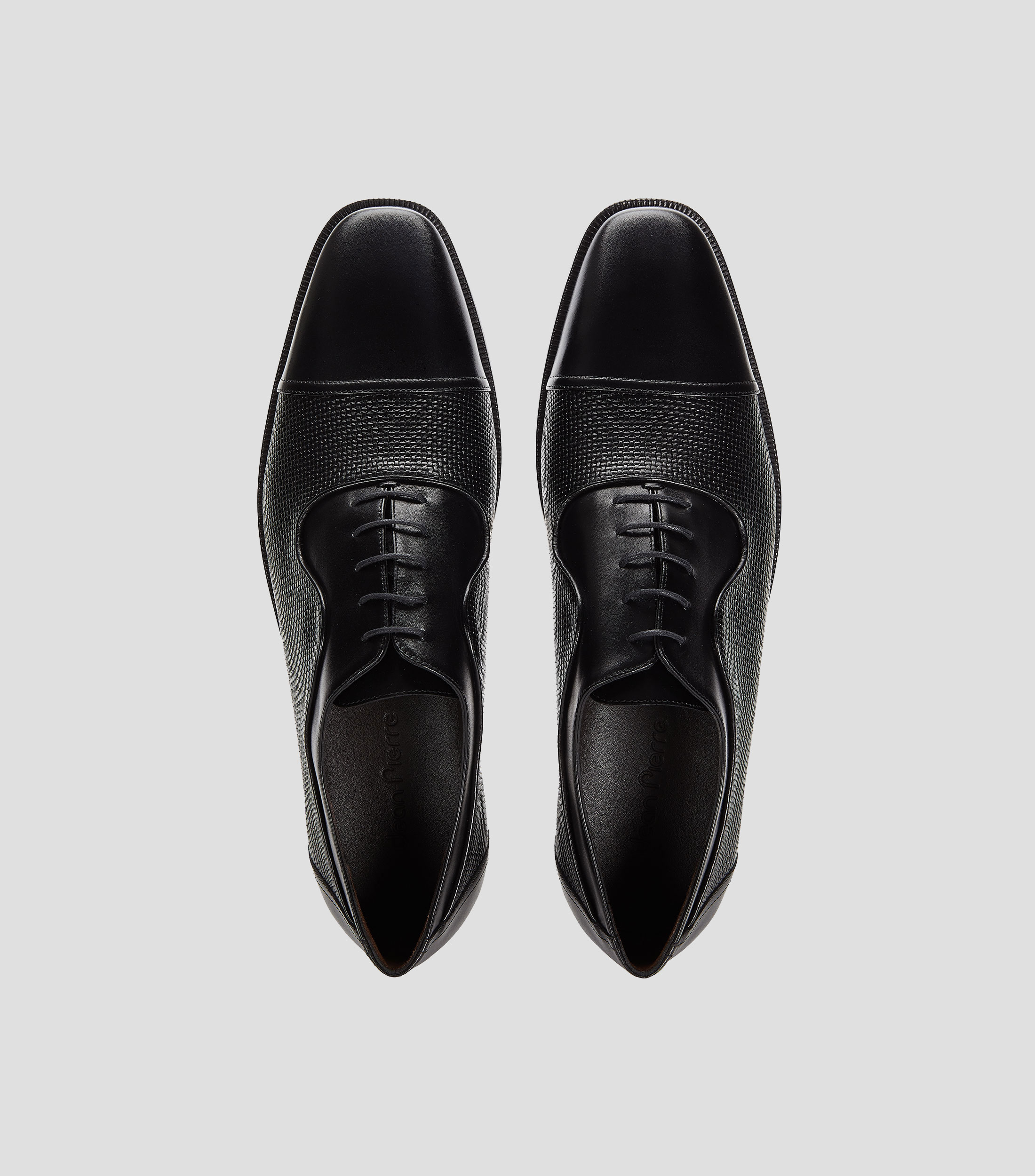 Zapatos de Vestir Oxford en piel con tacon bajo ancho texturizado Hombre