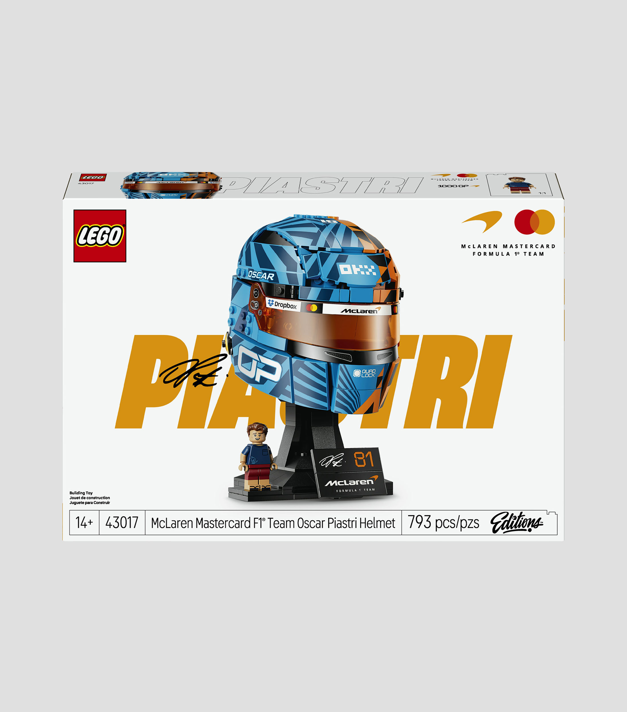 Lego Editions Formula 1 McLaren Mastercard F1 Team: Casco de Oscar Piastri 43017