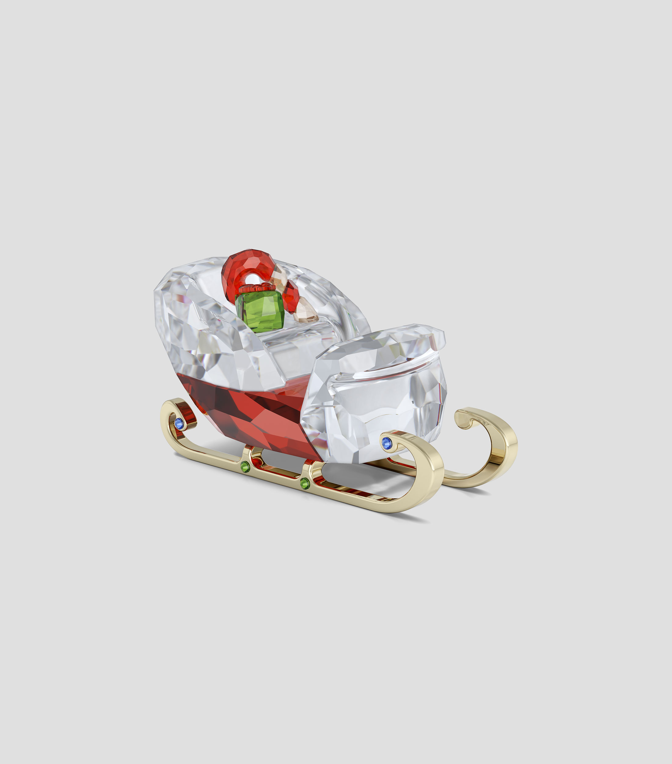 Ornamento navideño trineo en cristal