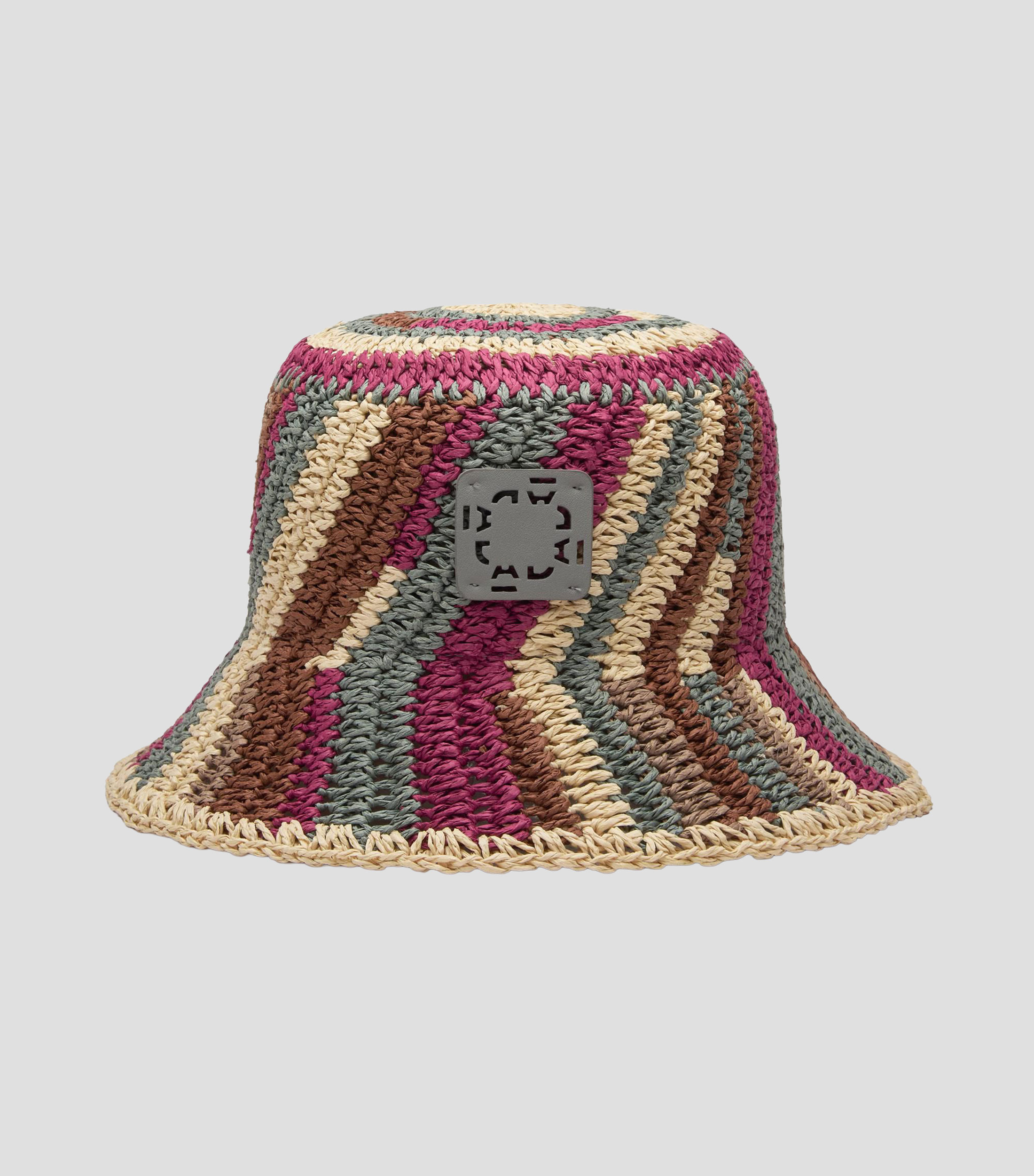 Sombrero cloche multicolor con líneas Mujer