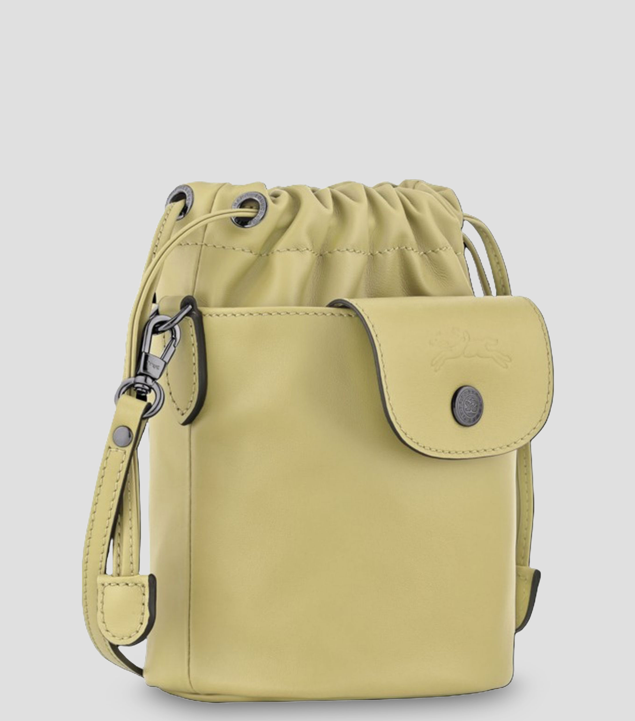 Bolsa bucket verde en piel Le Pliage Xtra lisa Mujer