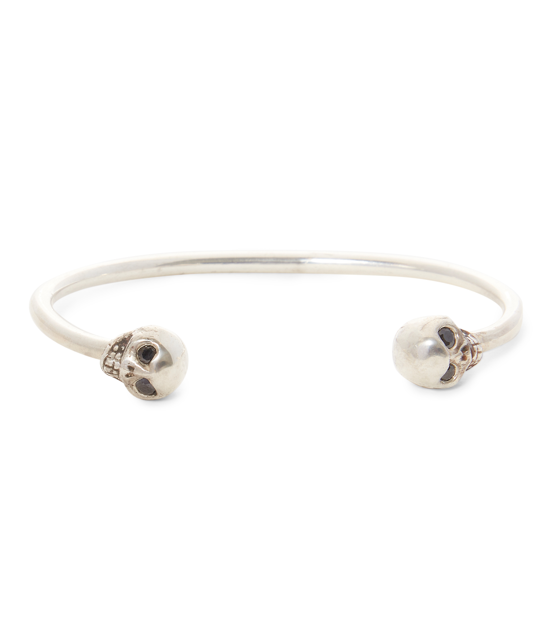 Pulsera Abierta Calaveras en plata Hombre