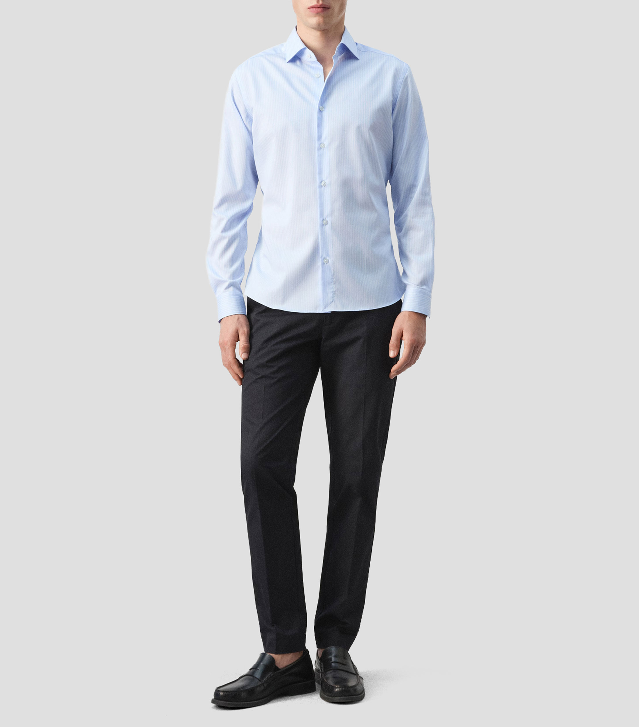 Camisa rayas manga larga Hombre