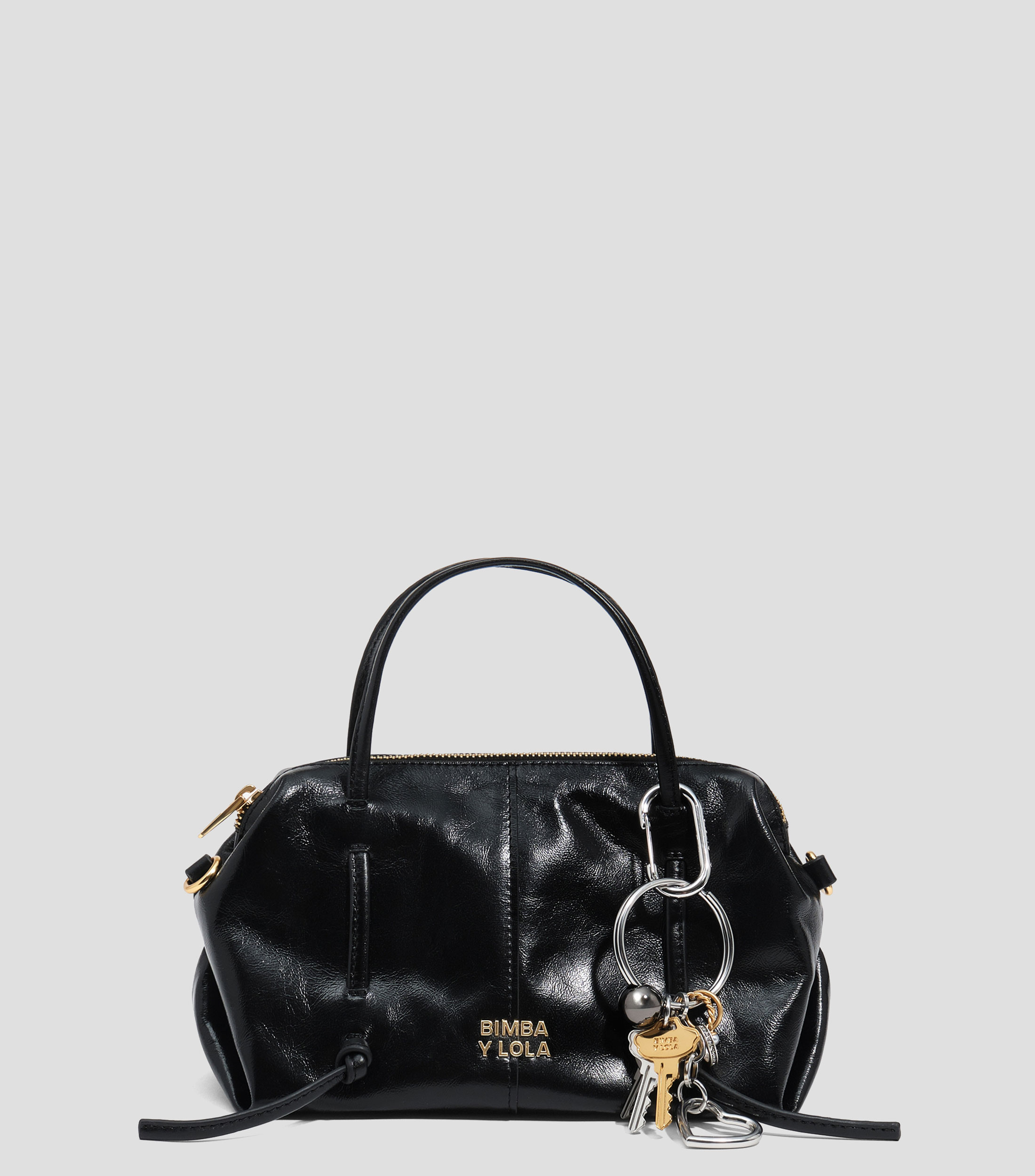Bolsa Bowler negra en piel lisa Mujer