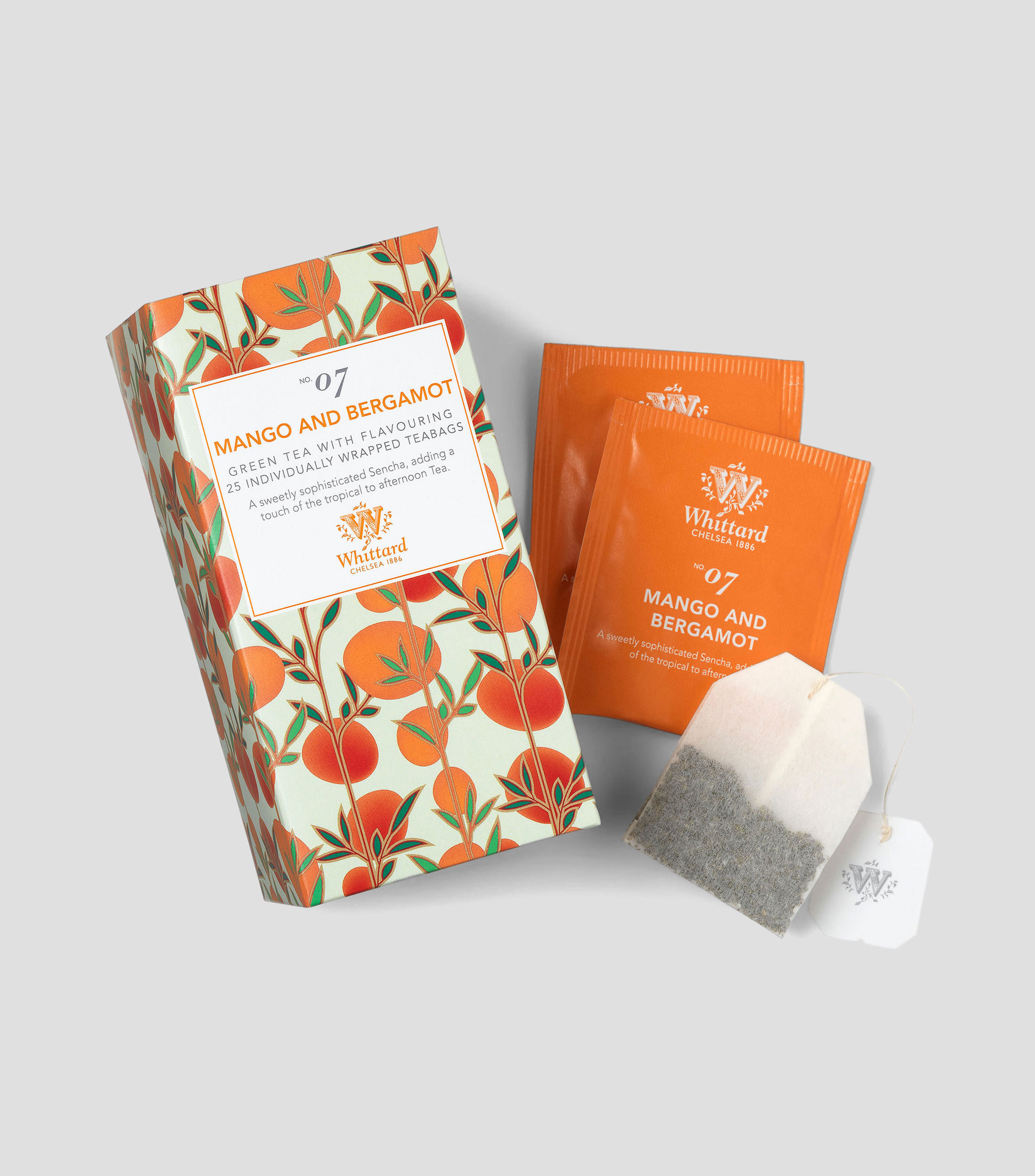 Té Mango Bergamot de 25 sobres individuales, 50 g