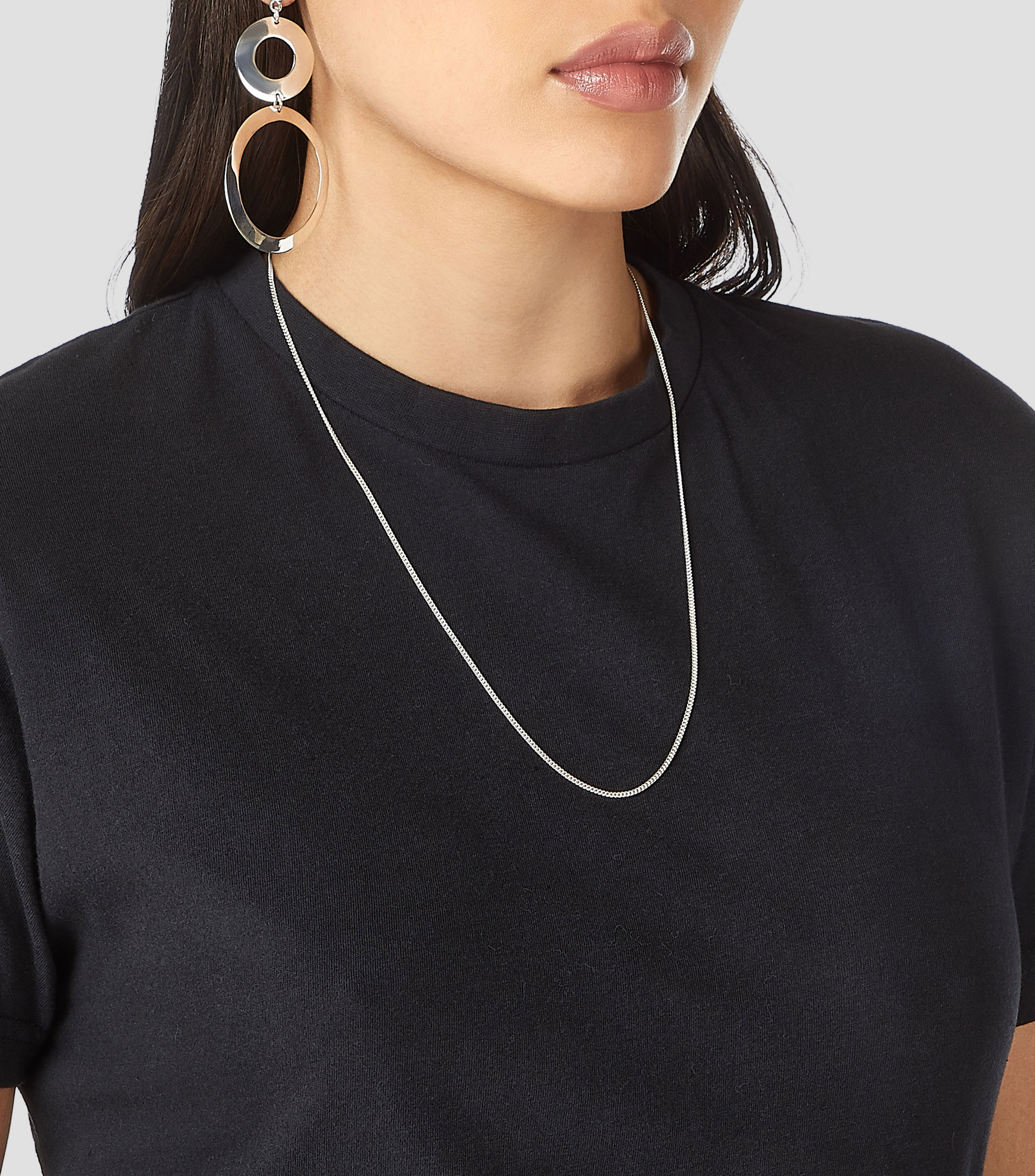 Cadena barbada en plata Mujer