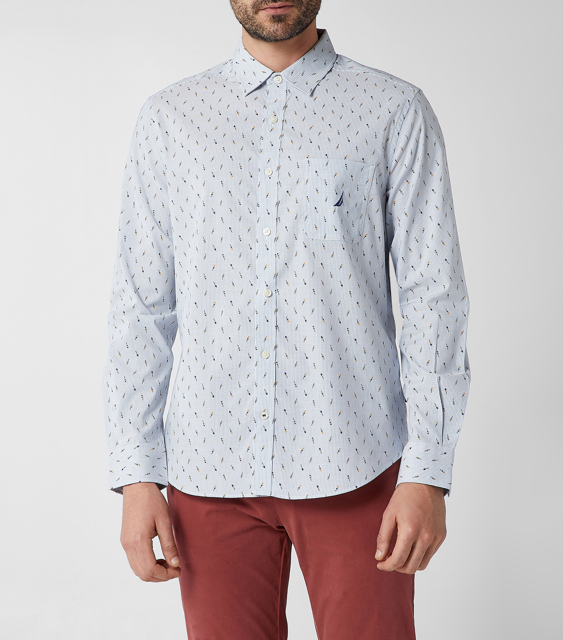 Camiseta Rayas Rojas Rayas Hombro - Diseño Clásico Unisex Algodón Camiseta  Nautica, image size:2200x2500