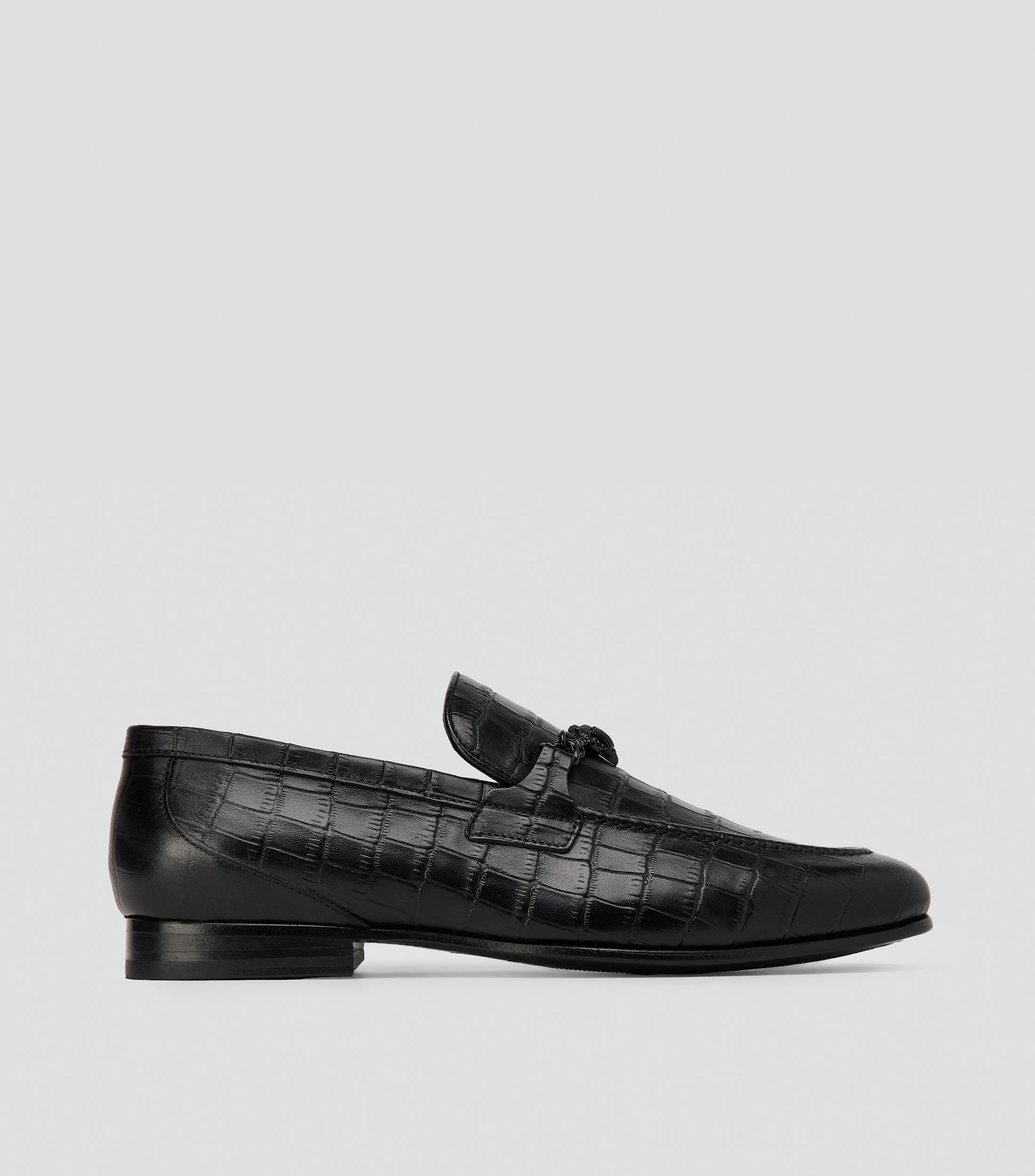 Mocasines Alton Croc en piel con herraje Hombre