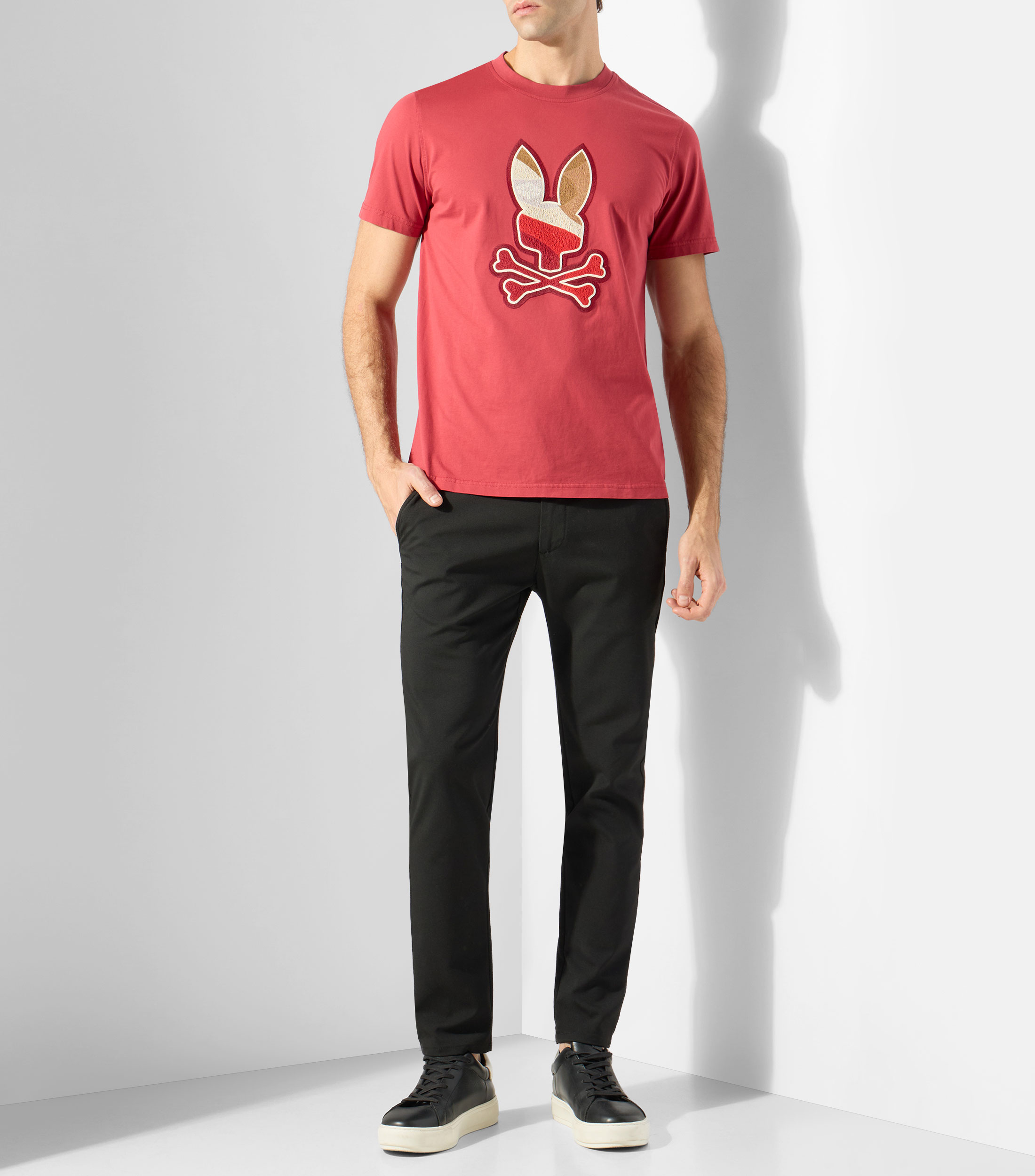 Playera cuello redondo manga corta estampada Hombre