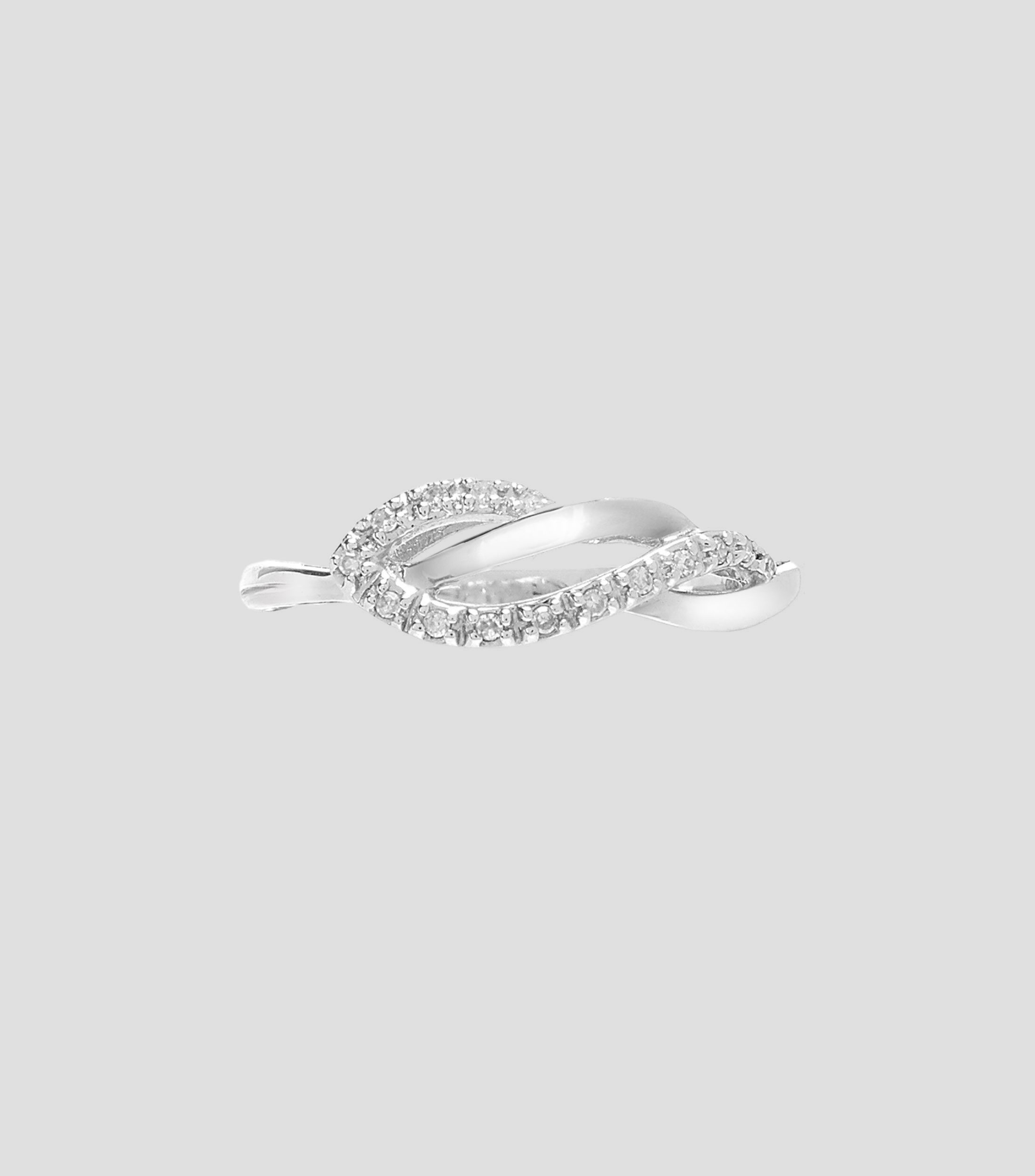 Anillo en oro blanco de 14 kilates con brillantes Mujer
