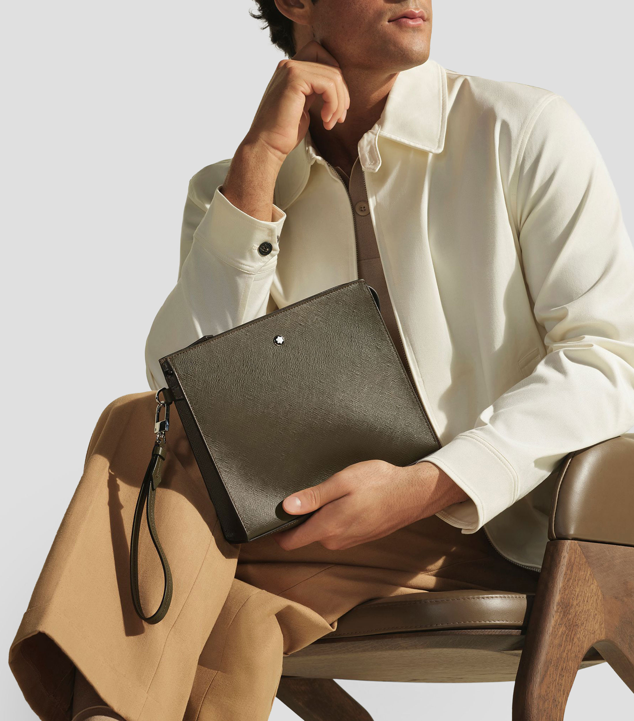 Bolso clutch de piel sartorial Hombre