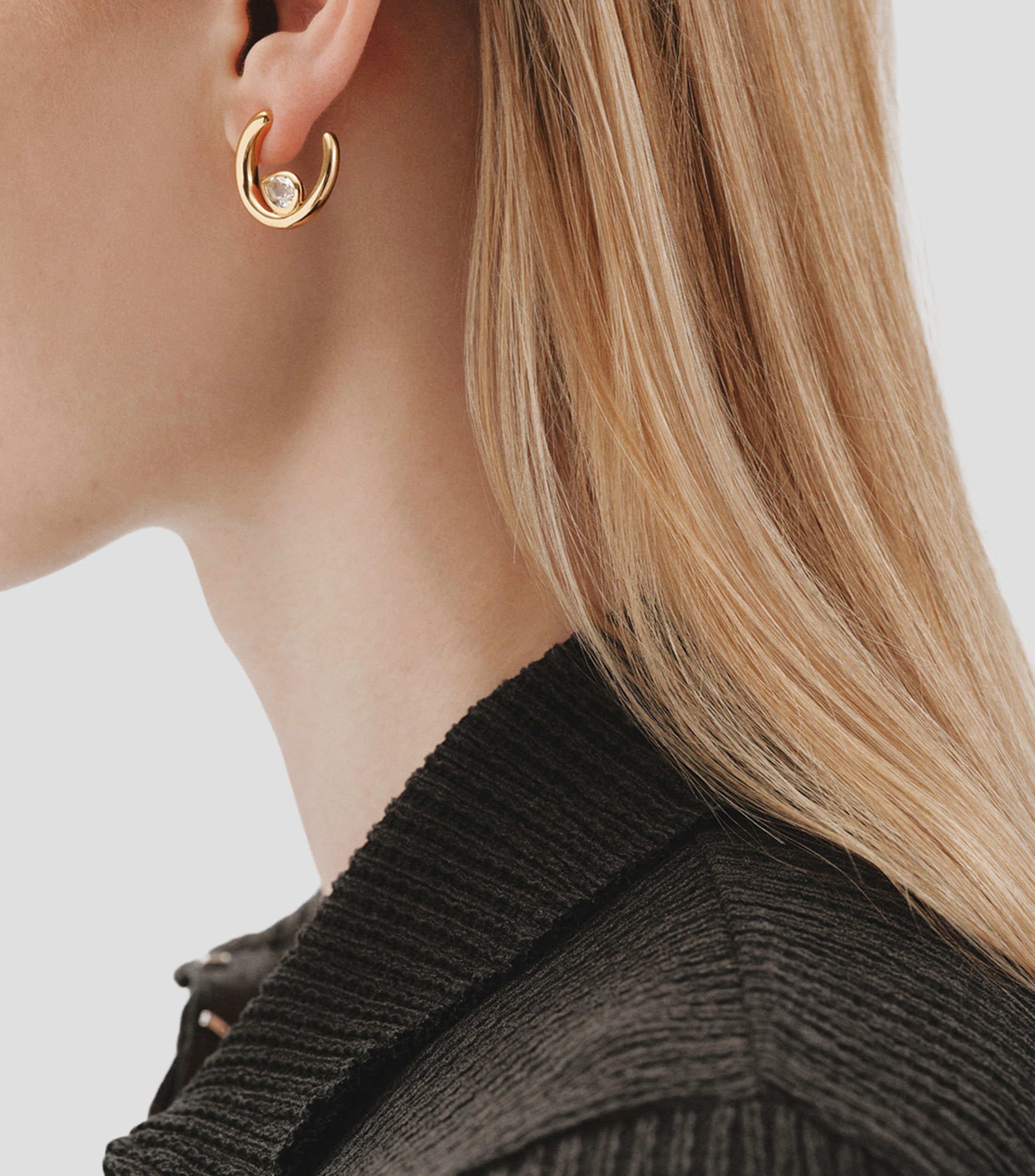 Pendientes en plata .925 con topacios blancos Essentials Mujer