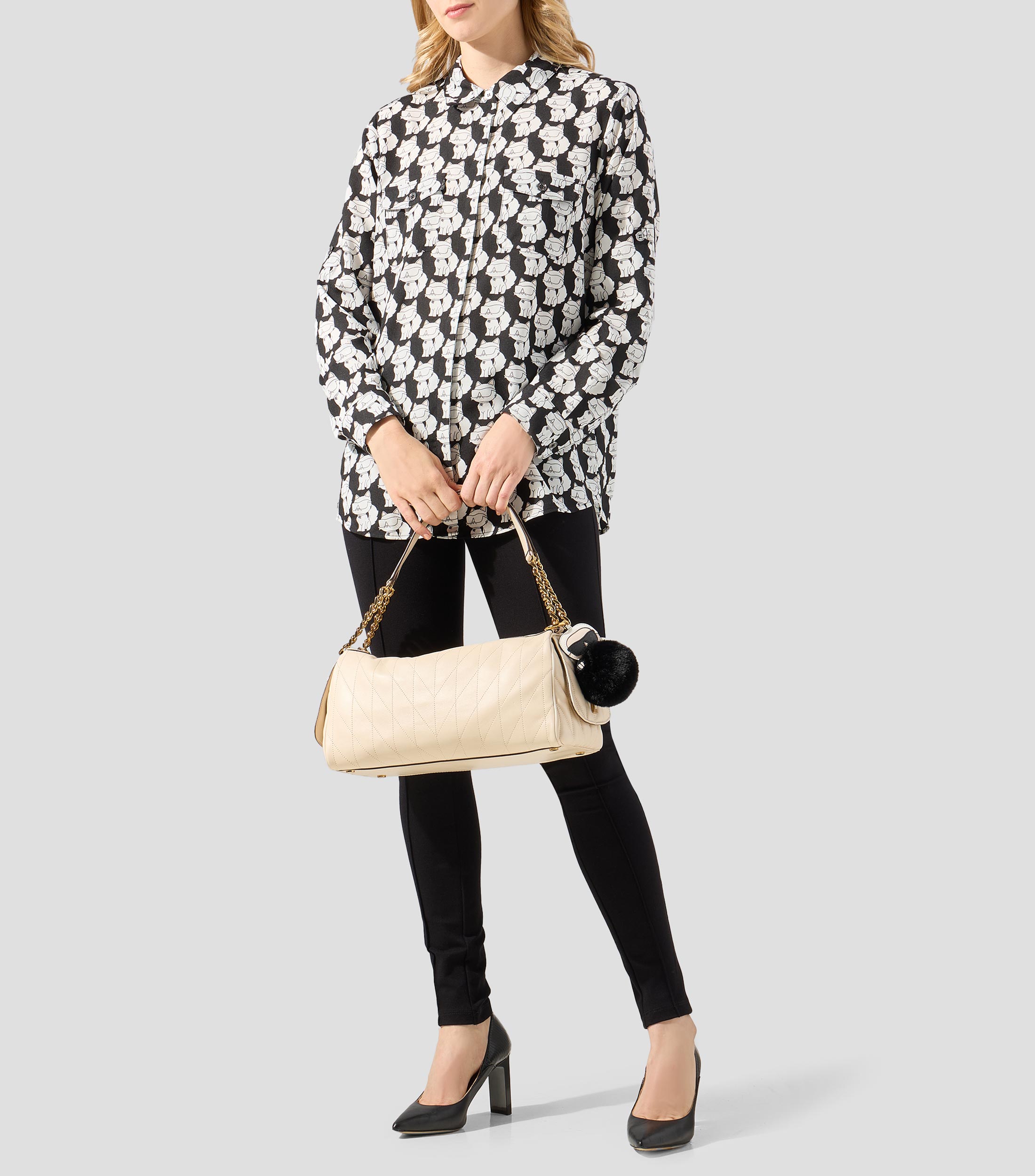 Bolsa satchel beige en piel lisa Mujer