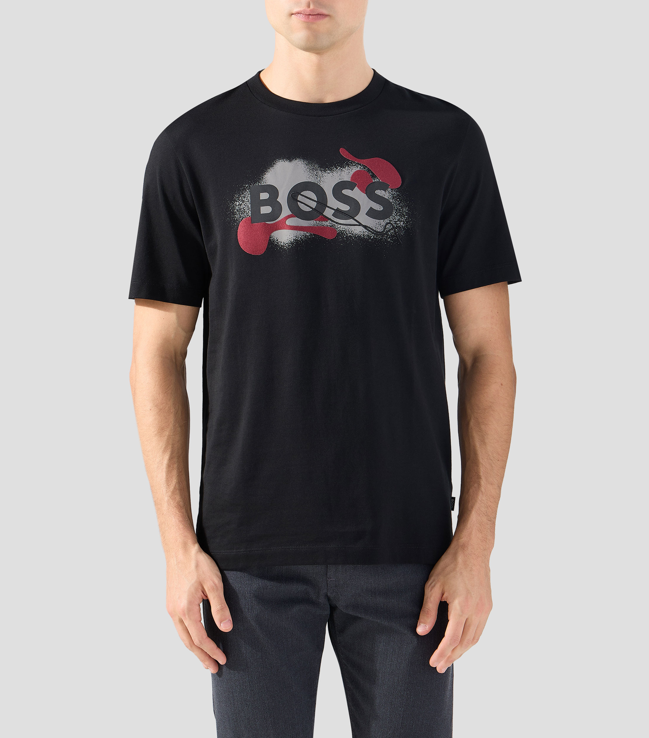 Playera cuello redondo manga corta estampada Hombre