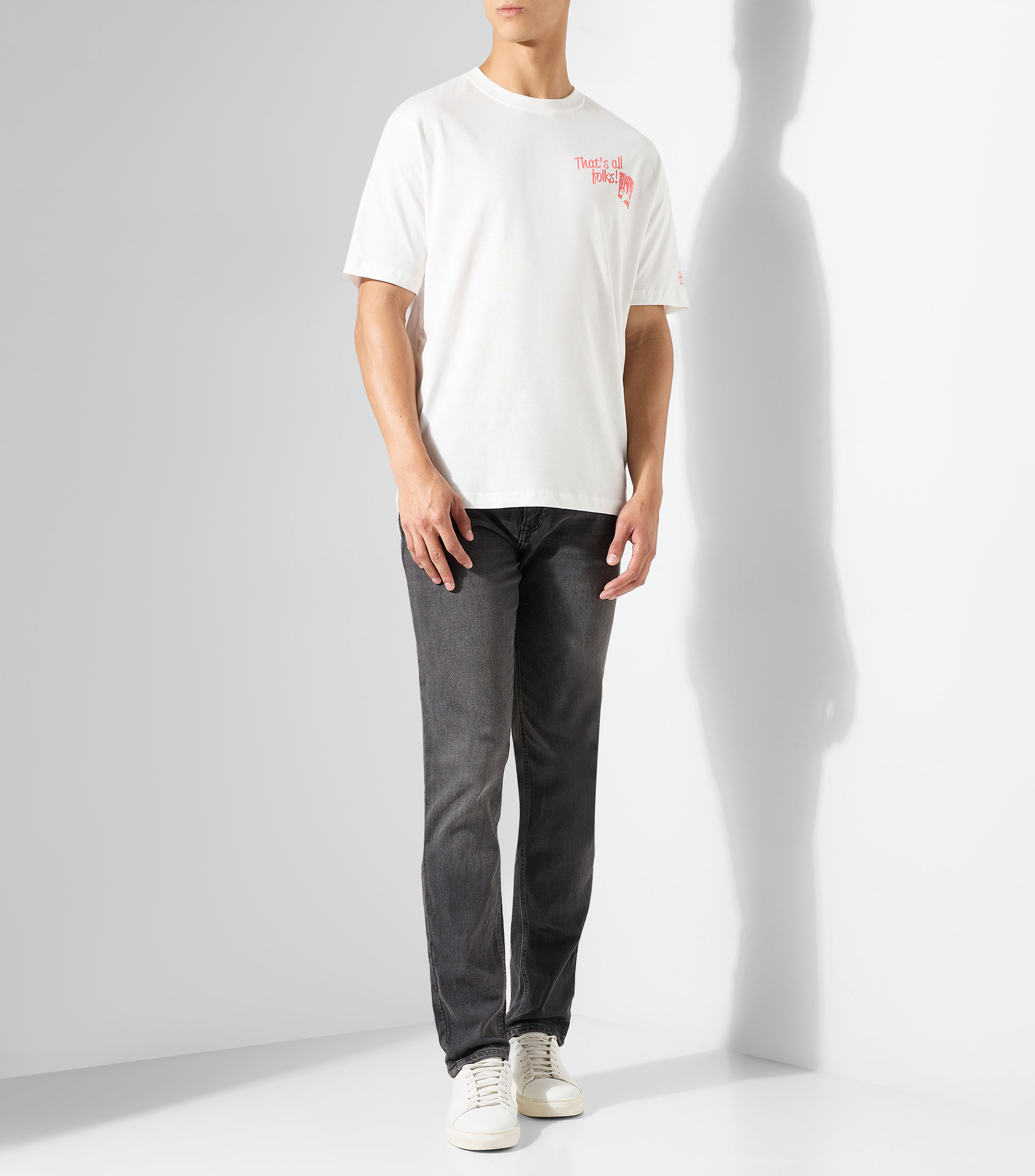 Playera de cuello redondo con manga corta estampada Hombre