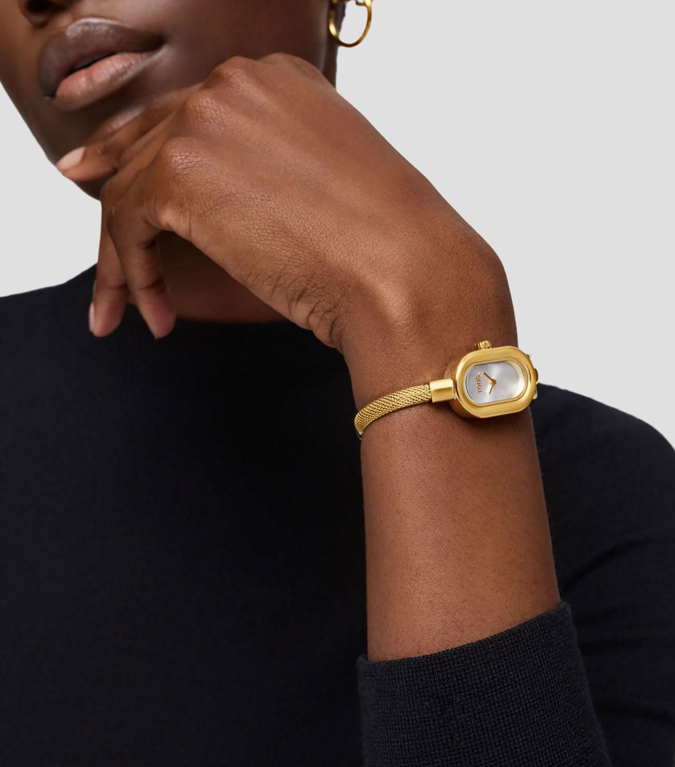 Reloj para Mujer Hold Oval Casual Plateado, Dorado