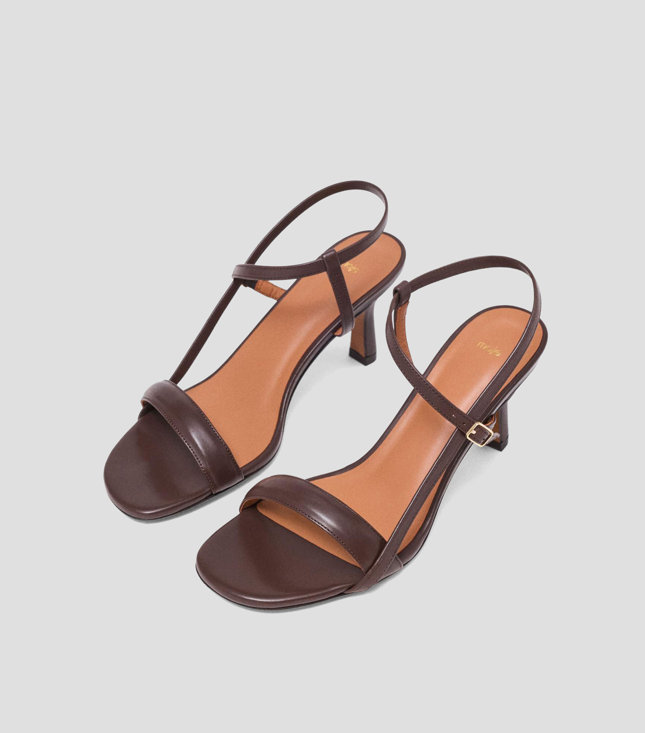Sandalias con tacón medio delgado Mujer