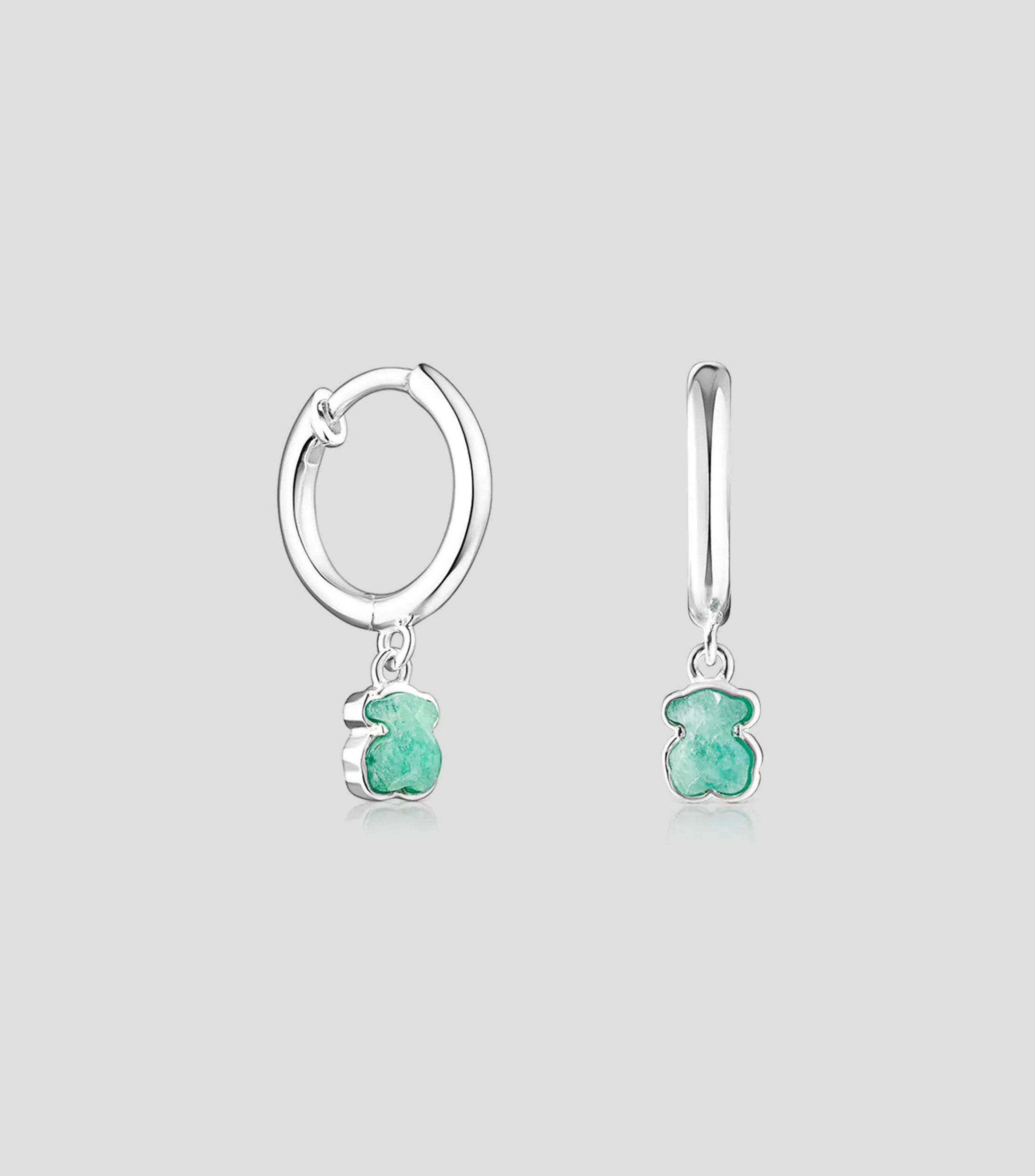Aretes en plata Cool Color con forma de osos Mujer